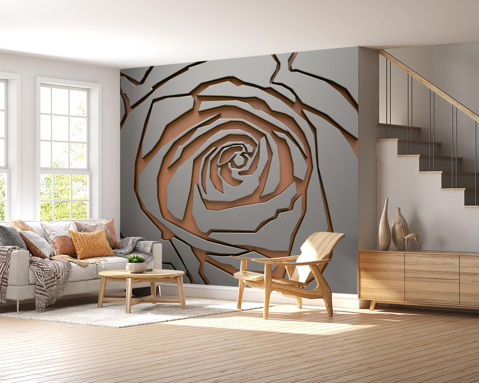 Fototapeta szara róża wykonana ze stali