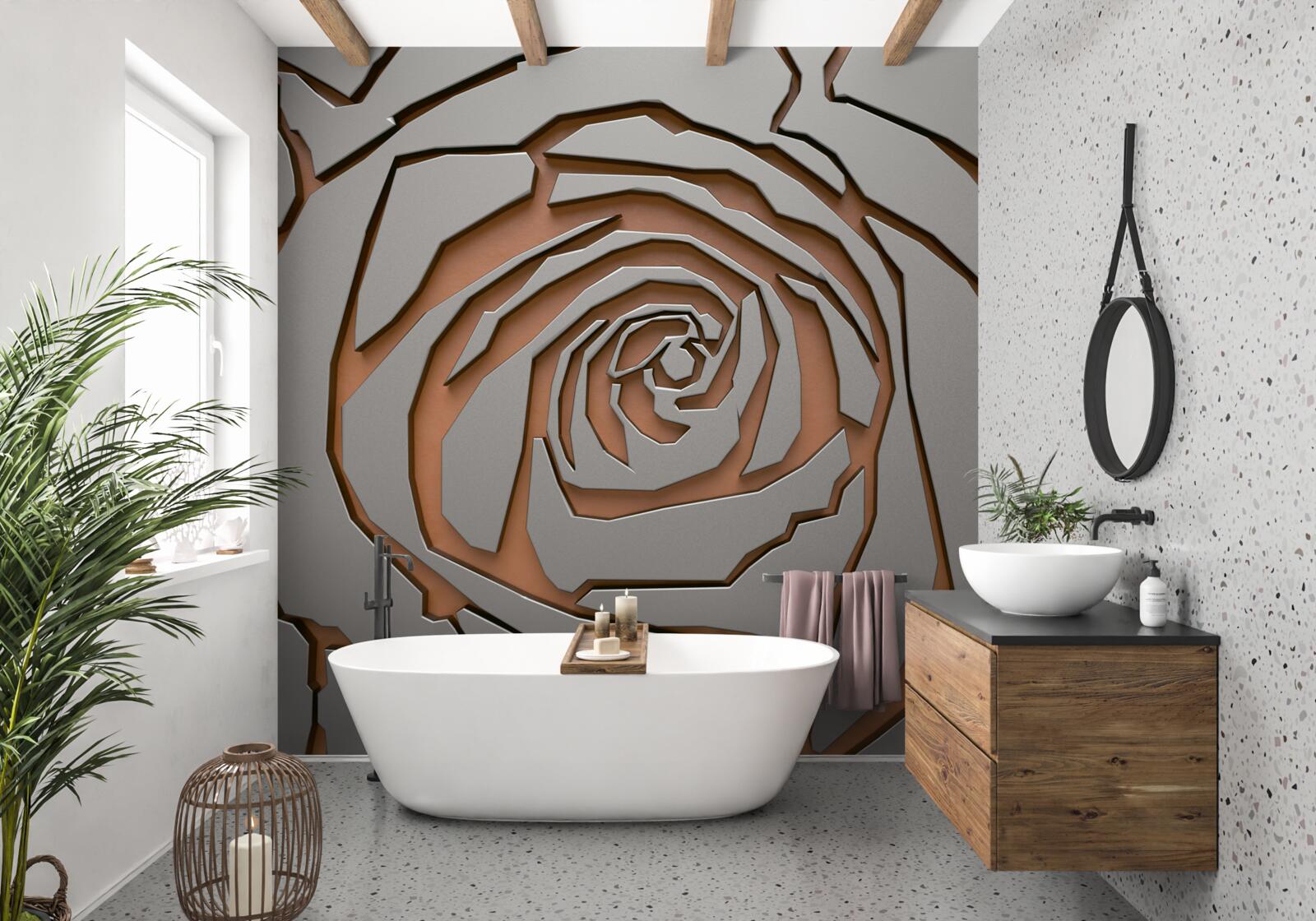 Fototapeta szara róża wykonana ze stali