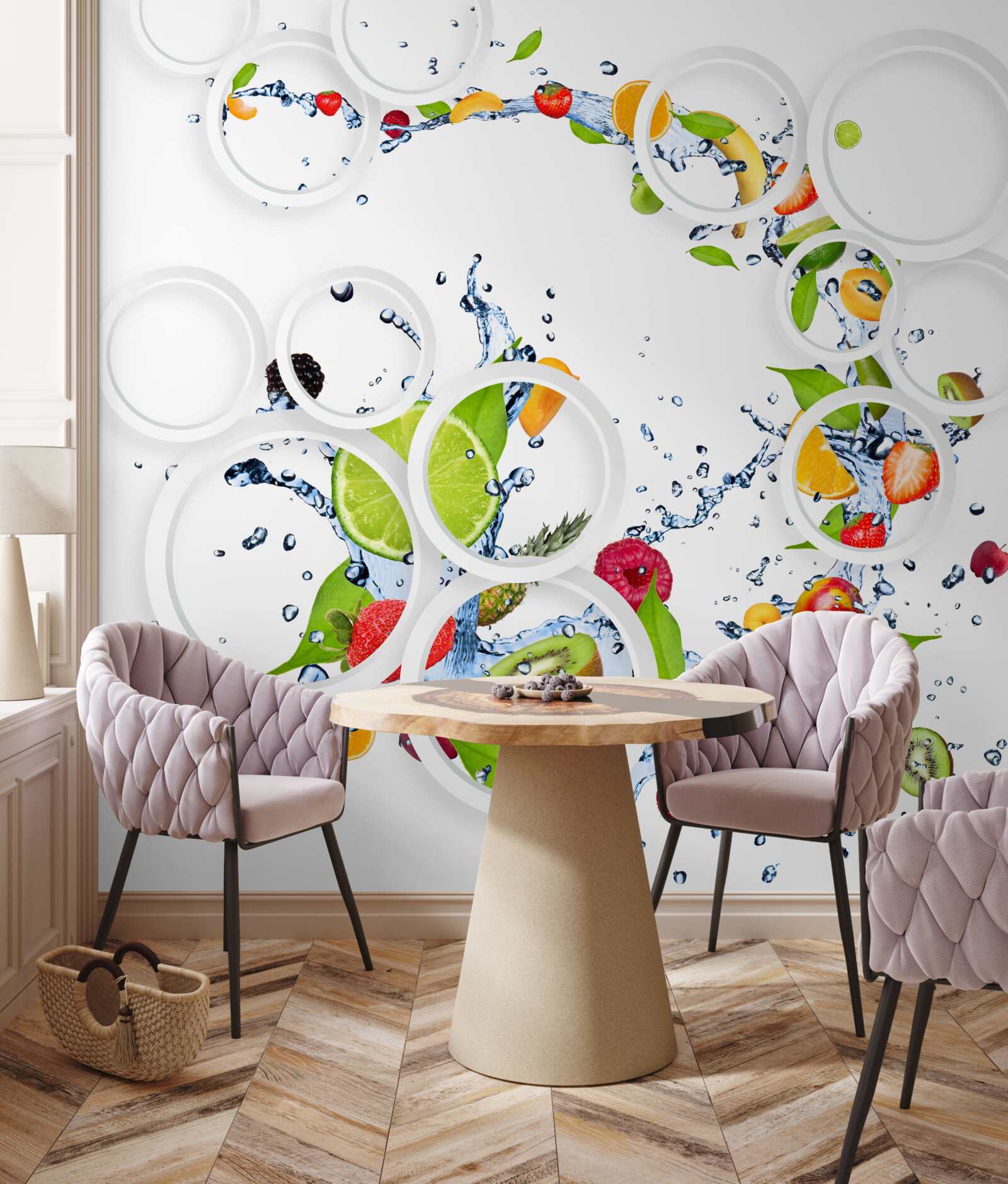 Fototapeta owoce i biała okrągłość