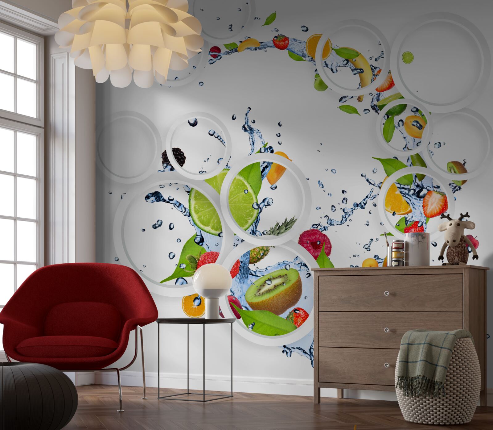 Fototapeta owoce i biała okrągłość