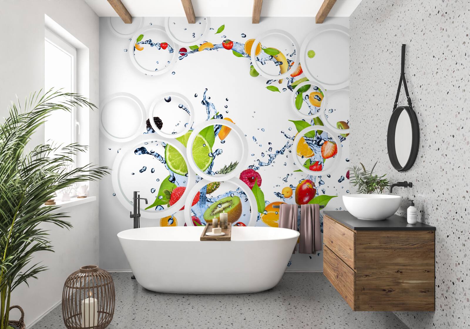 Fototapeta owoce i biała okrągłość