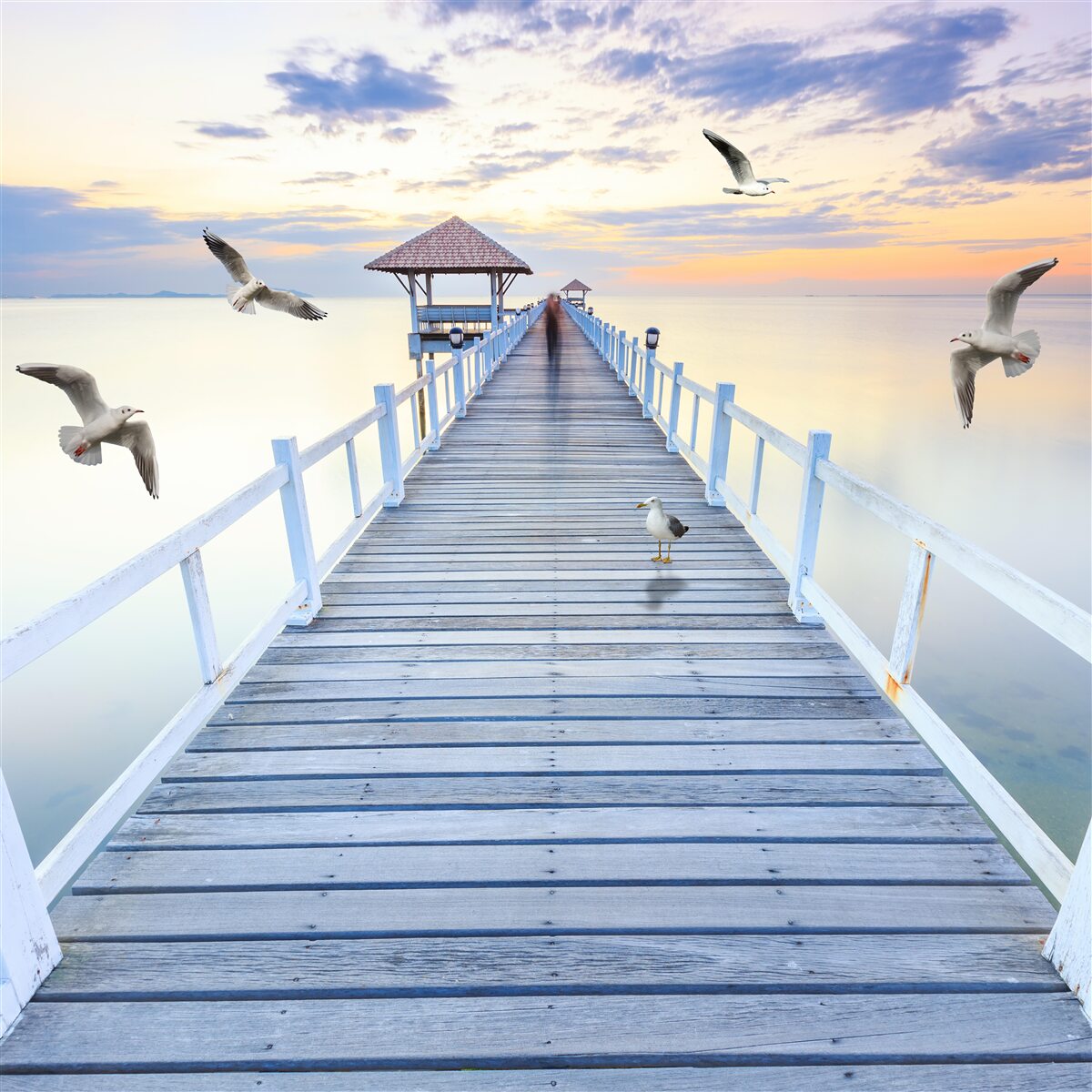 Fototapeta drewniany most prowadzący do oceanu