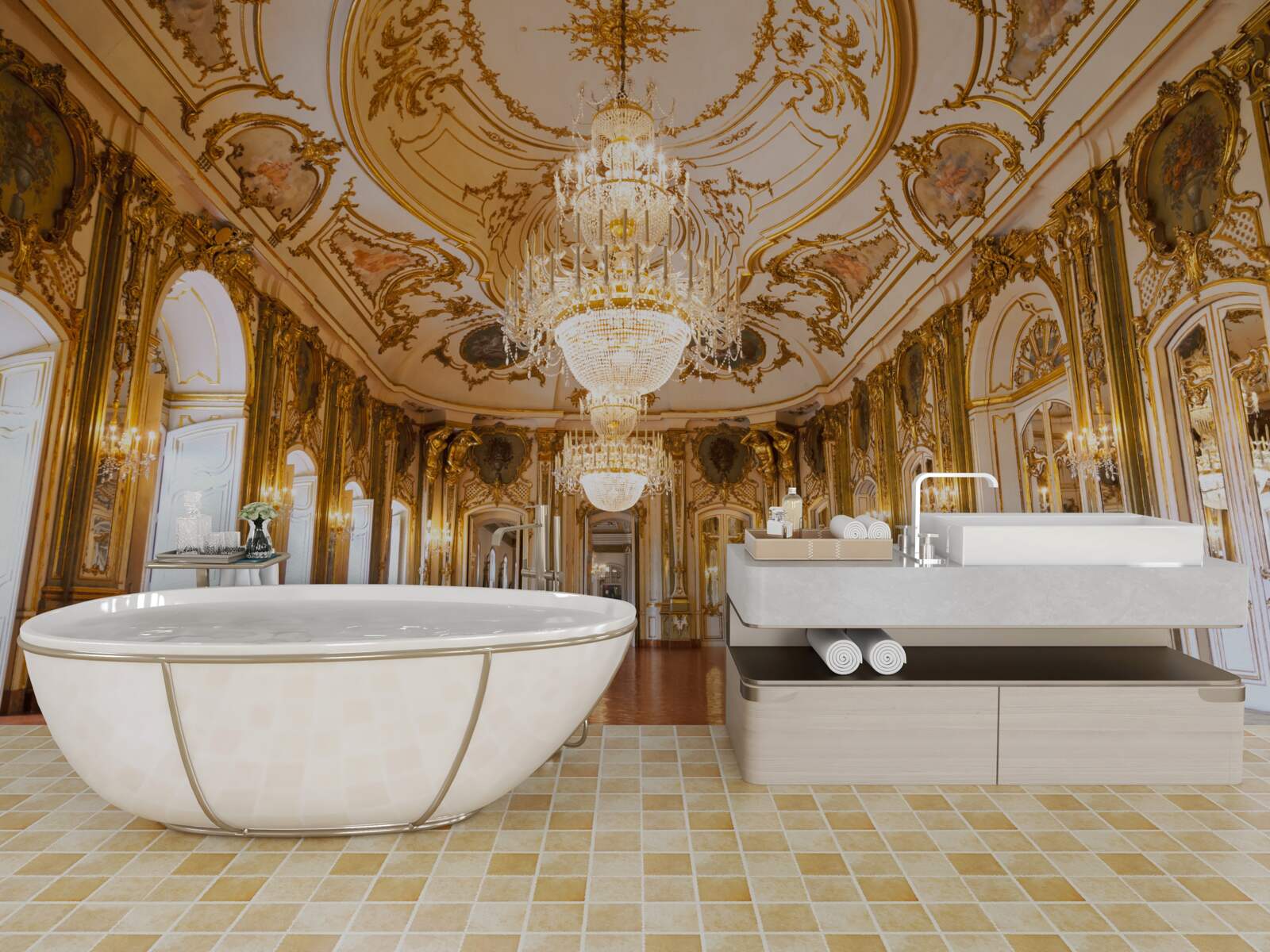 Fototapeta projekt pałacu queluz