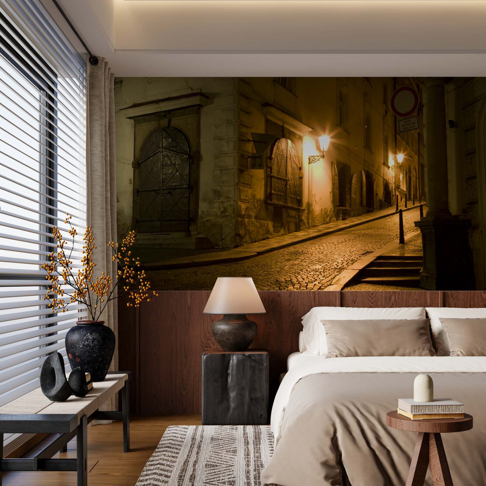 Fototapeta stara praga pod osłoną nocy