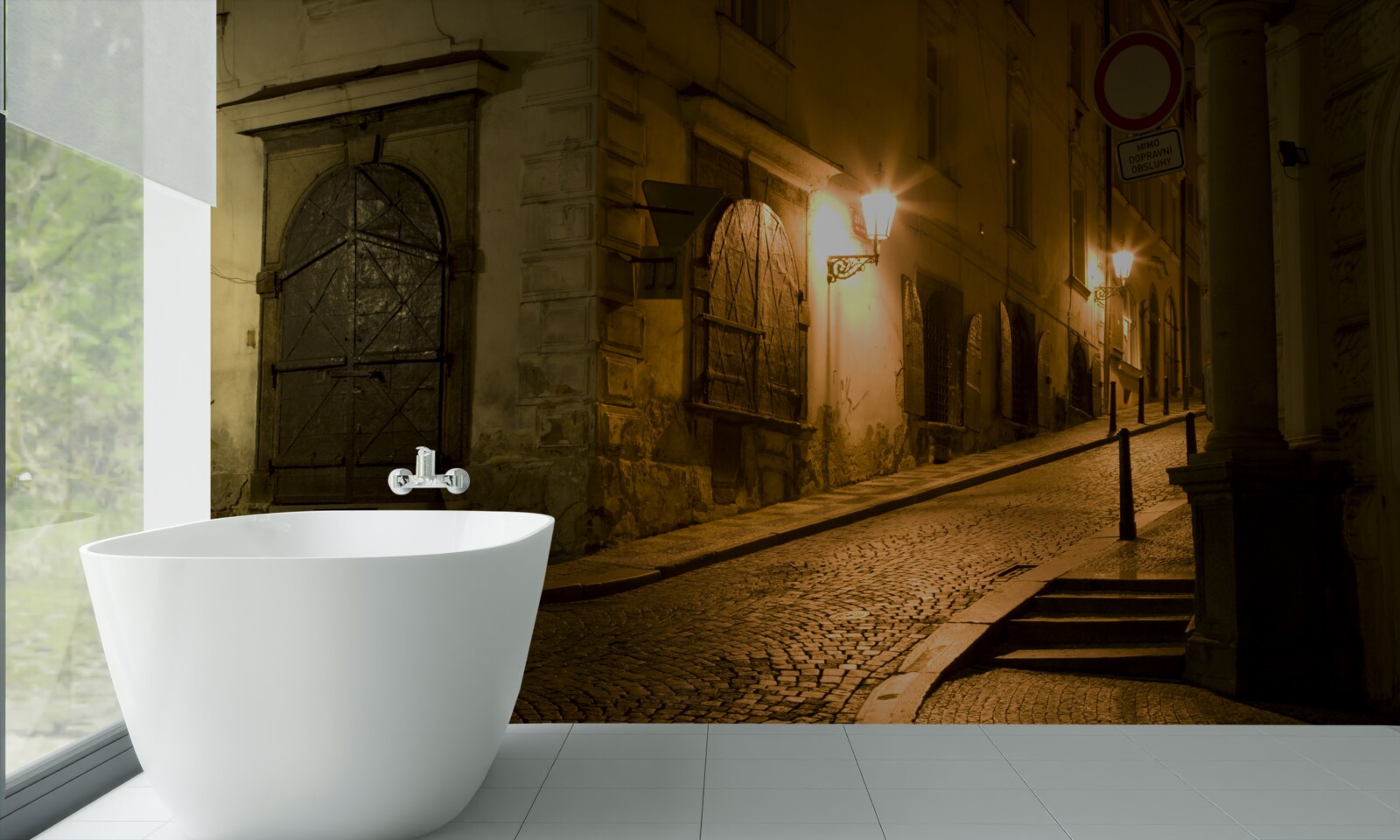 Fototapeta stara praga pod osłoną nocy