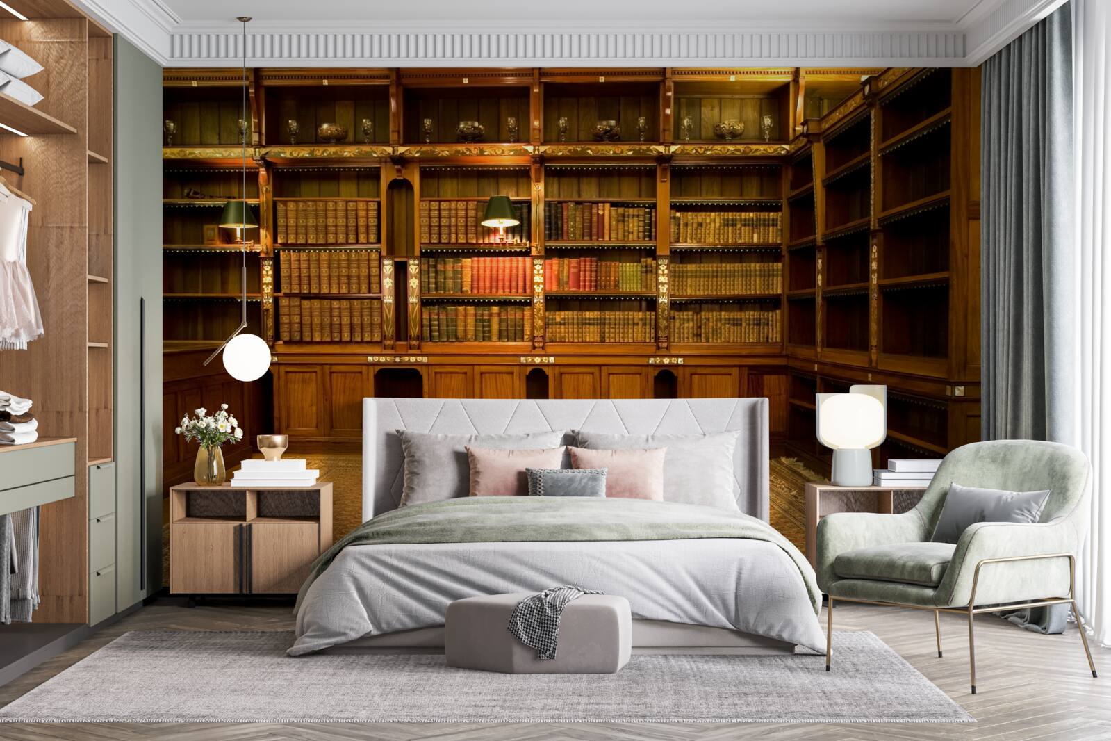 Fototapeta biblioteka pełna starożytnych ksiąg