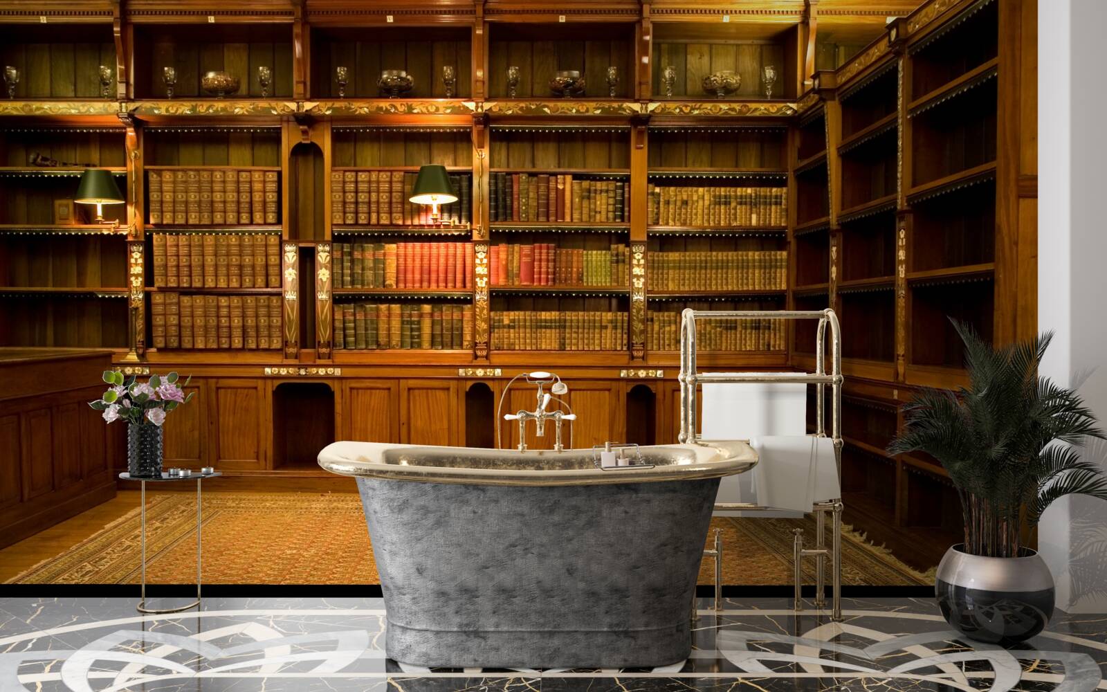 Fototapeta biblioteka pełna starożytnych ksiąg