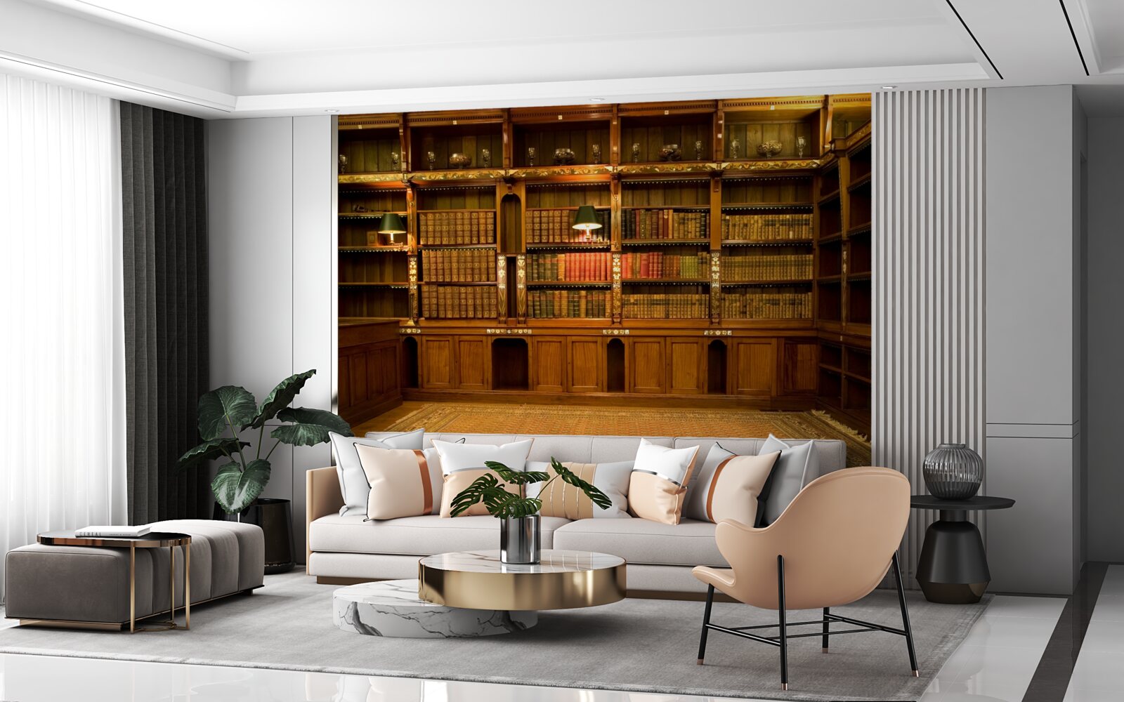 Fototapeta biblioteka pełna starożytnych ksiąg