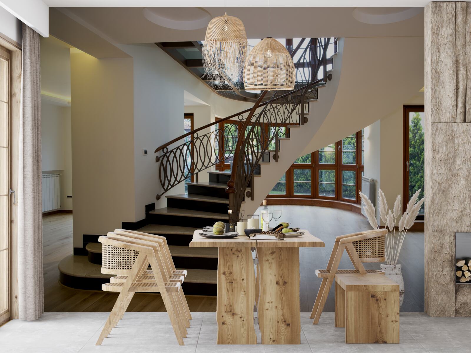 Fototapeta lobby z formalnymi schodami