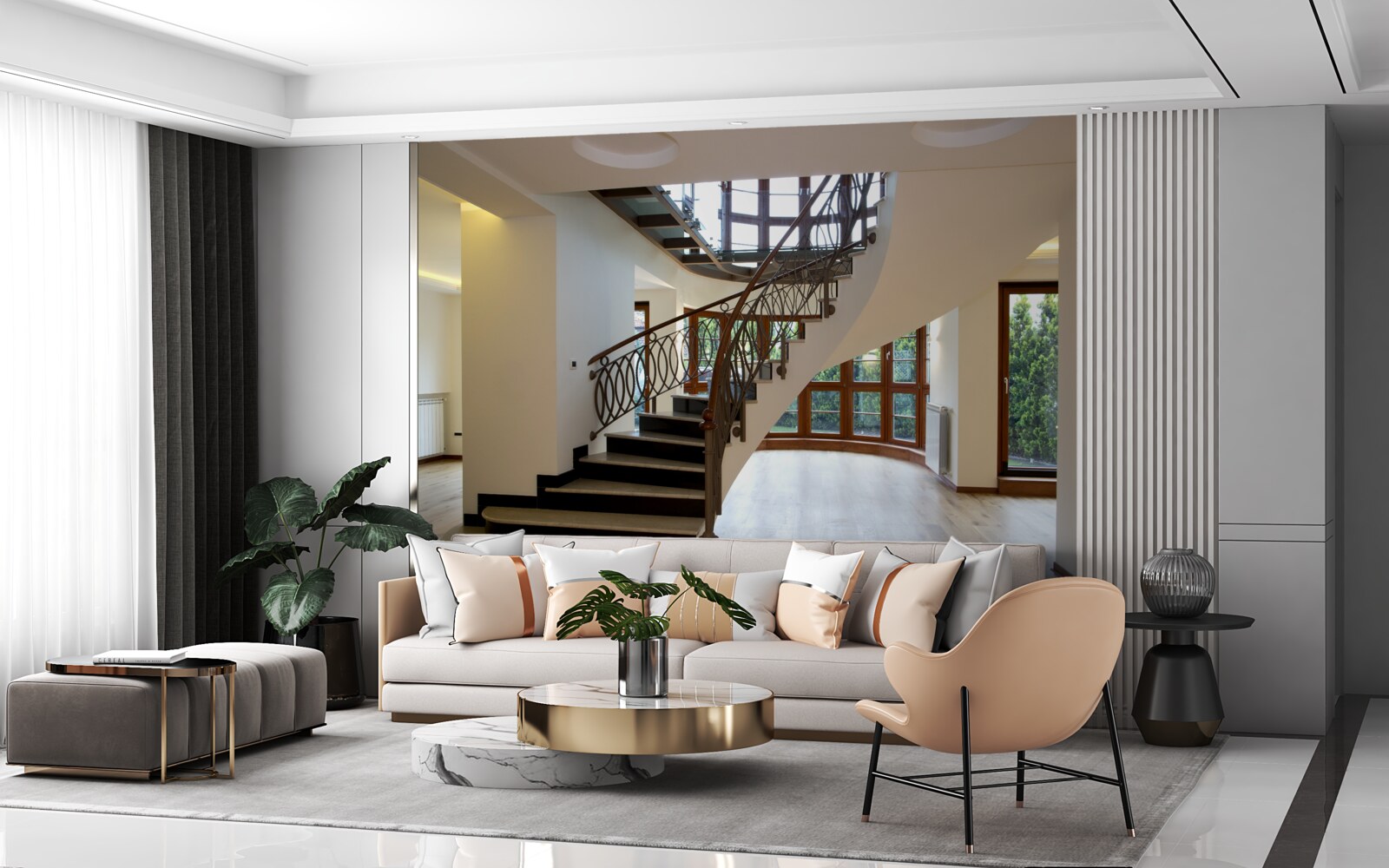 Fototapeta lobby z formalnymi schodami