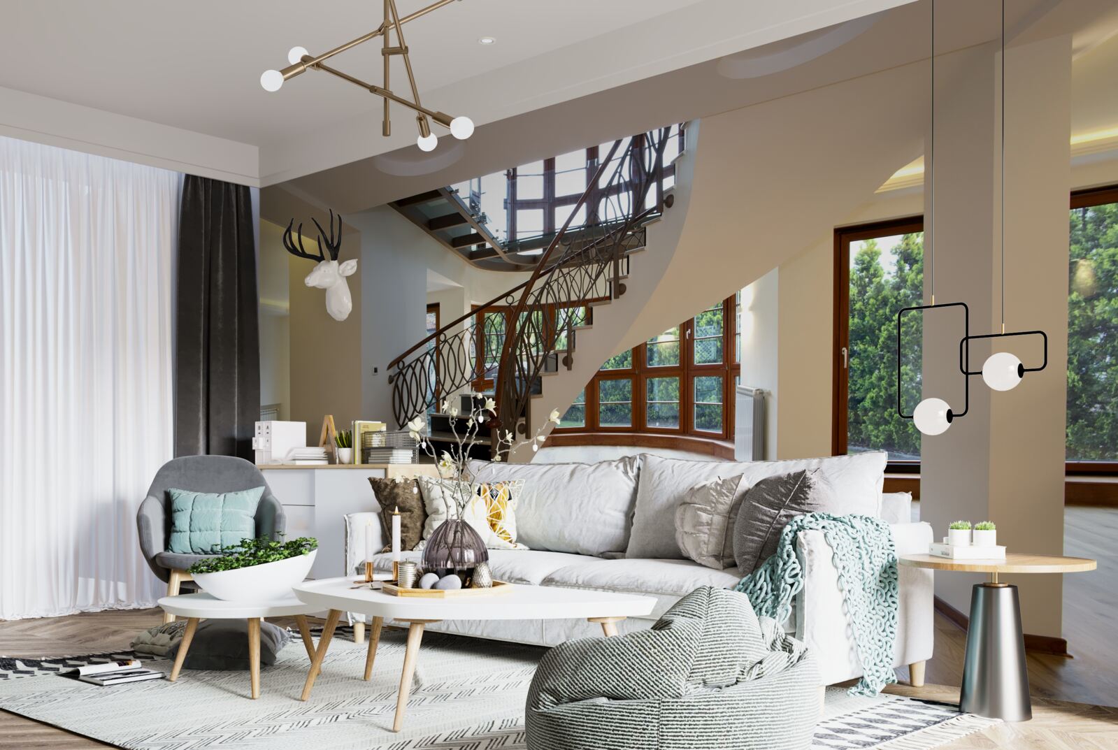 Fototapeta lobby z formalnymi schodami