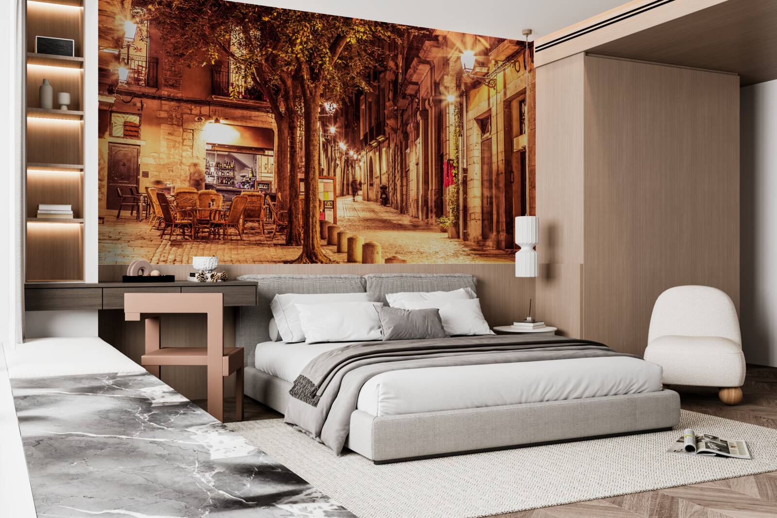 Fototapeta wieczorna ulica starożytnego miasta