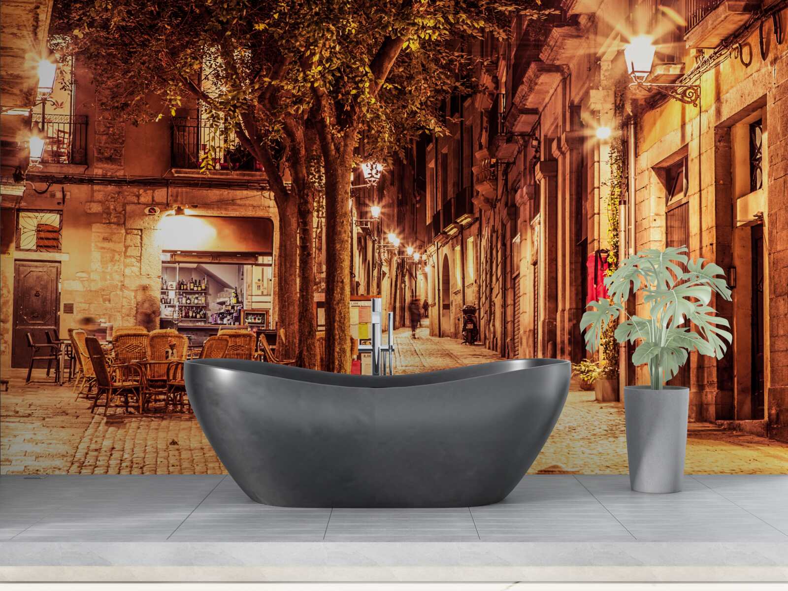 Fototapeta wieczorna ulica starożytnego miasta