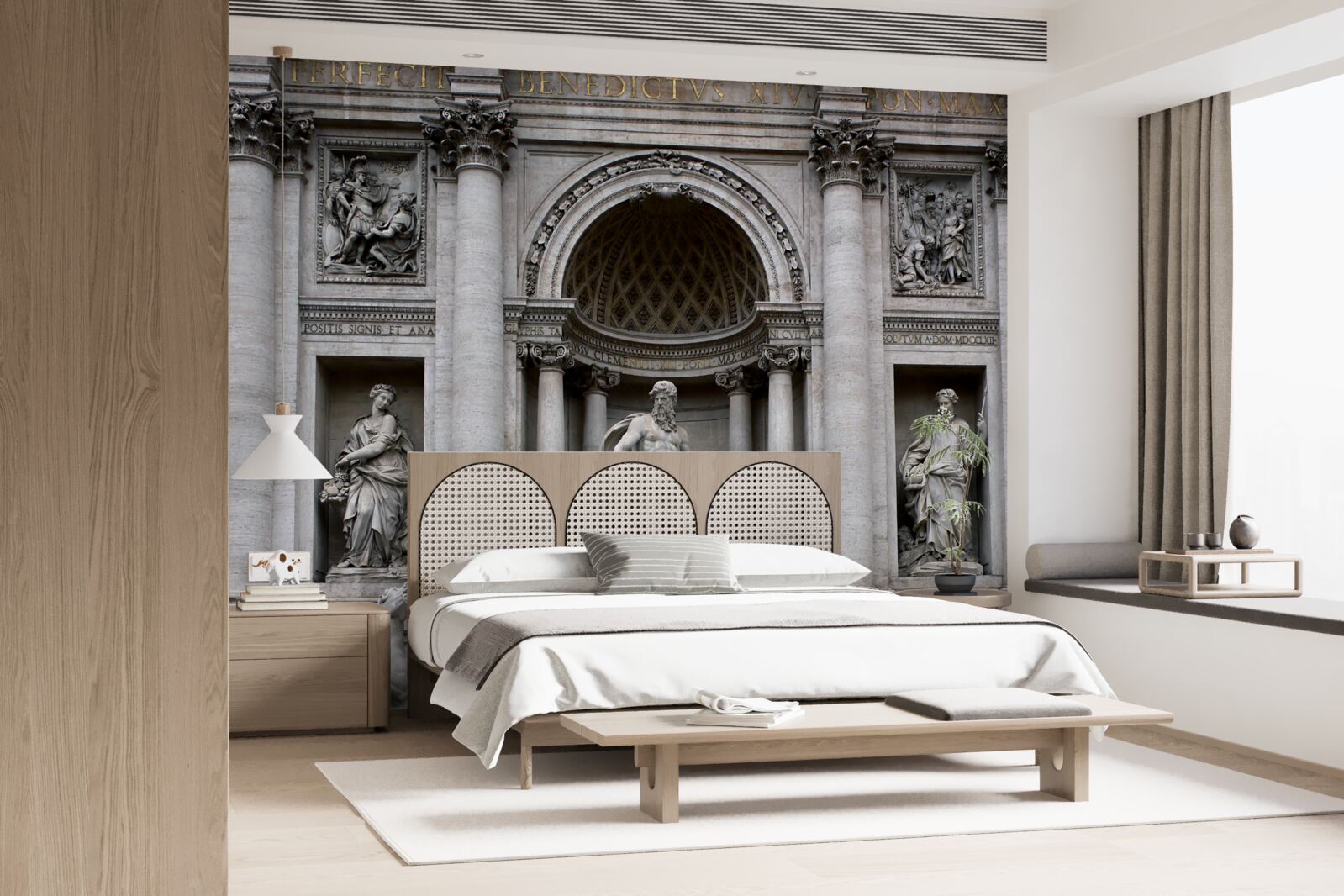 Fototapeta posągi z fontanną treves