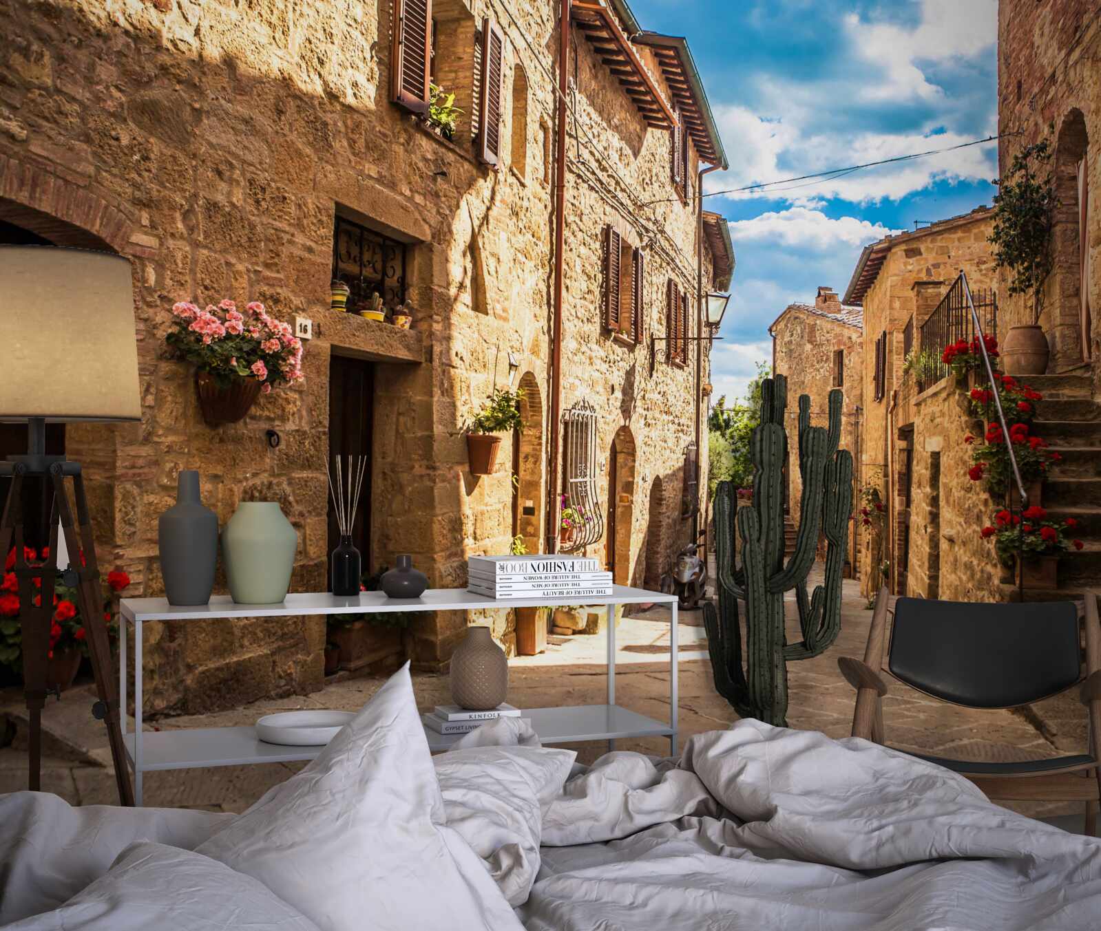 Fototapeta toskańska ulica w letni jasny dzień