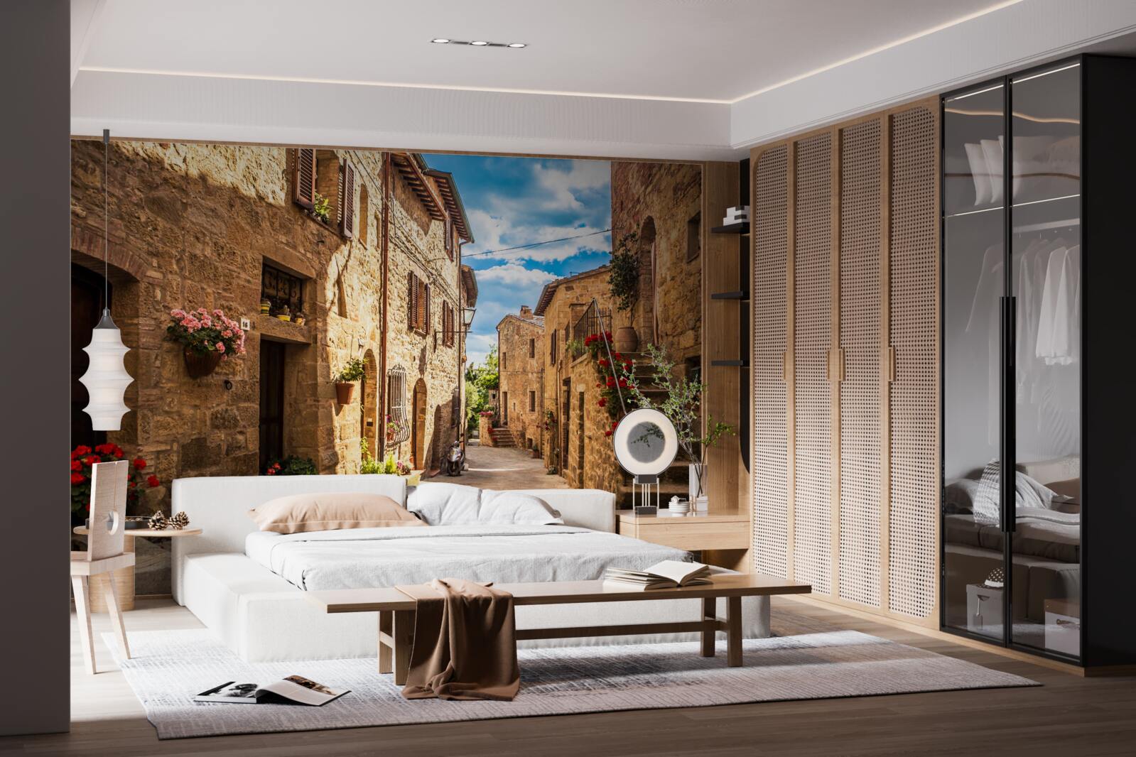 Fototapeta toskańska ulica w letni jasny dzień