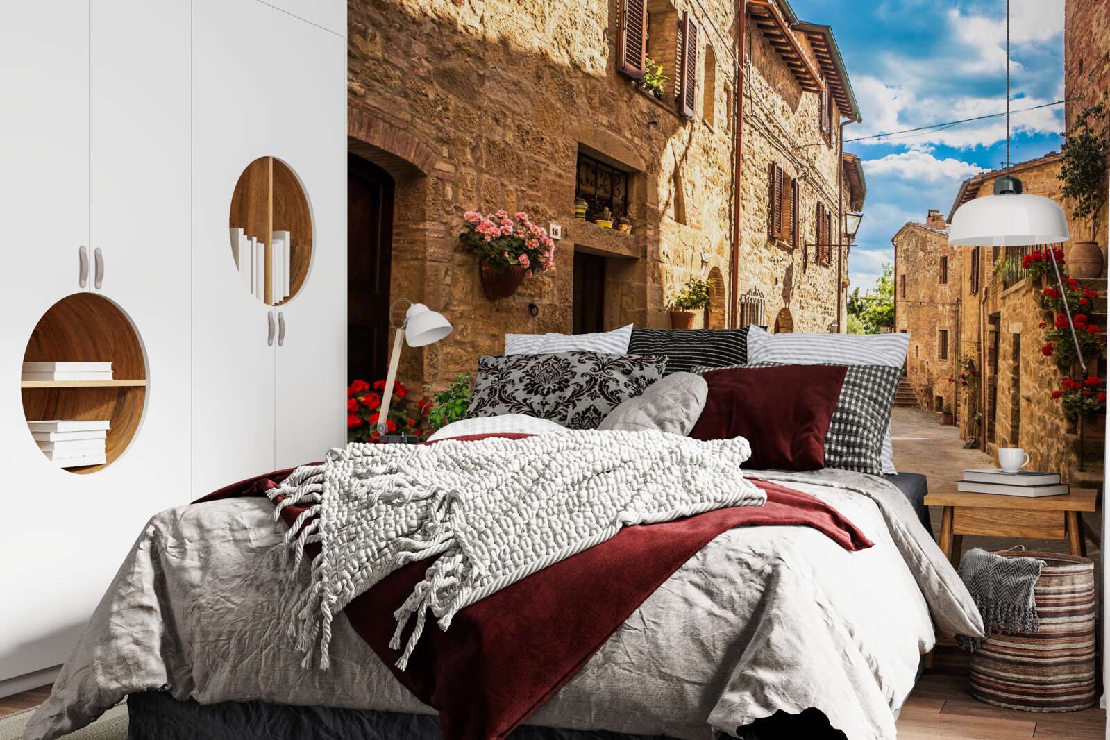 Fototapeta toskańska ulica w letni jasny dzień