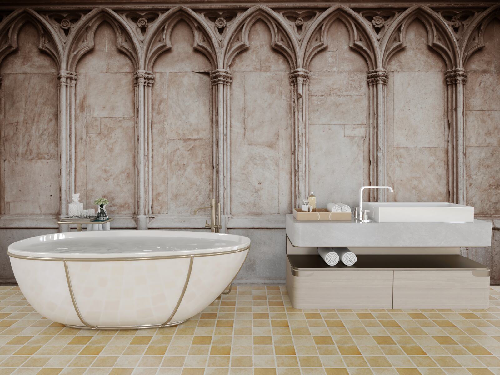 Fototapeta kamienne łuki w stylu gotyckim