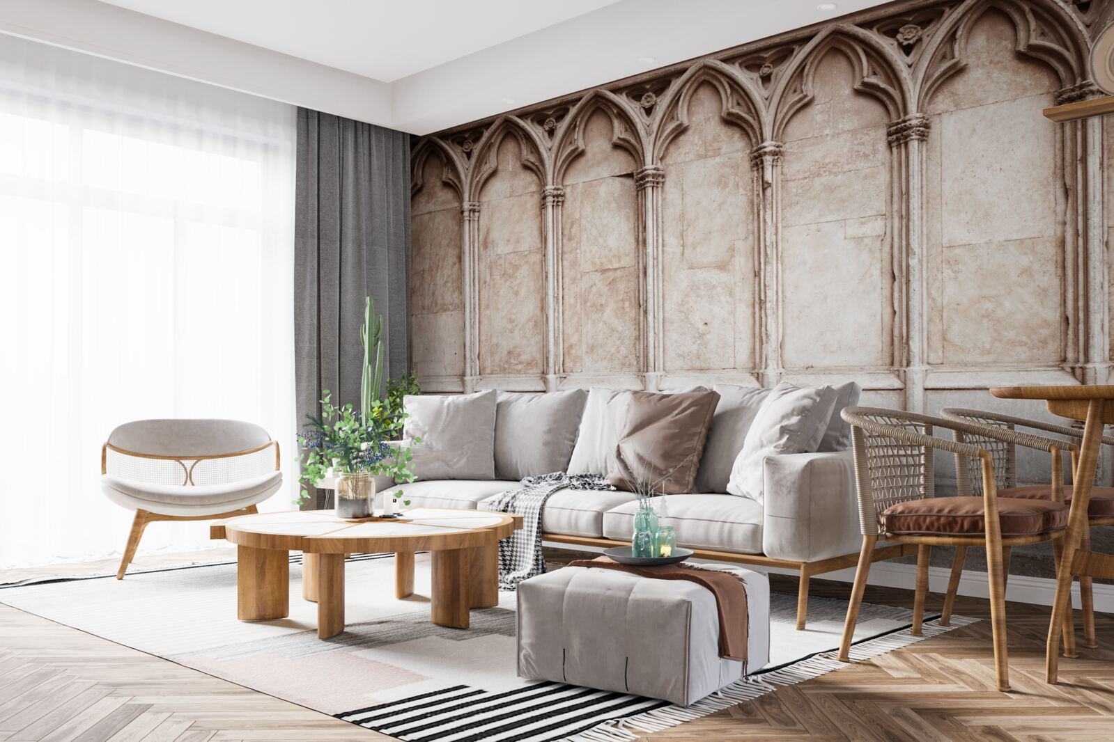 Fototapeta kamienne łuki w stylu gotyckim