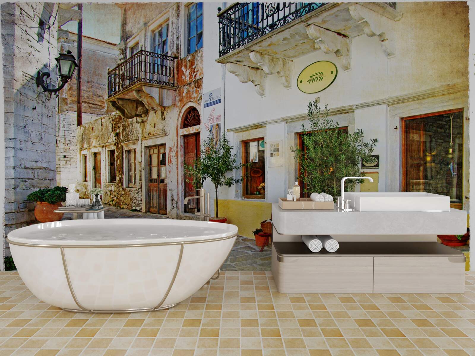 Fototapeta kupuj na starożytnej ulicy handlowej