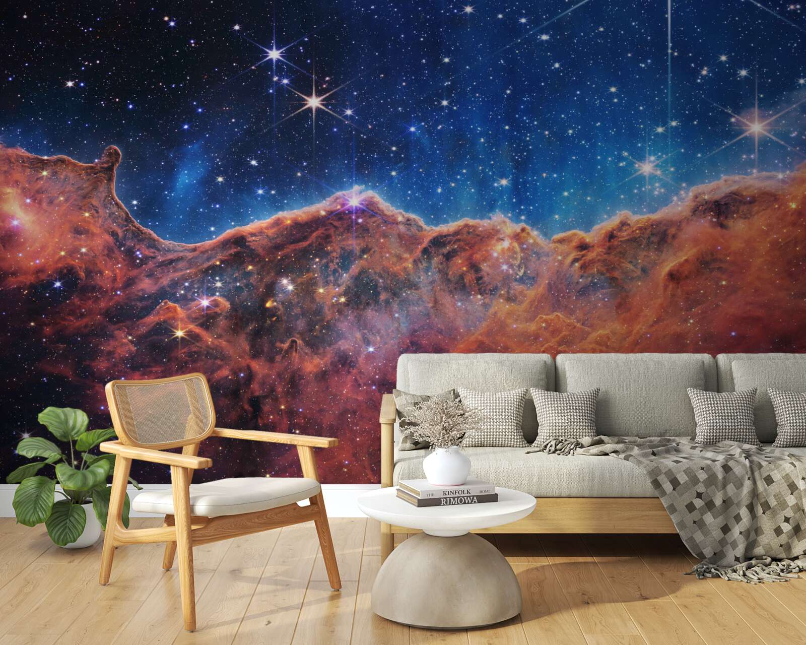 Fototapeta usypane gwiazdami kosmiczne chmury