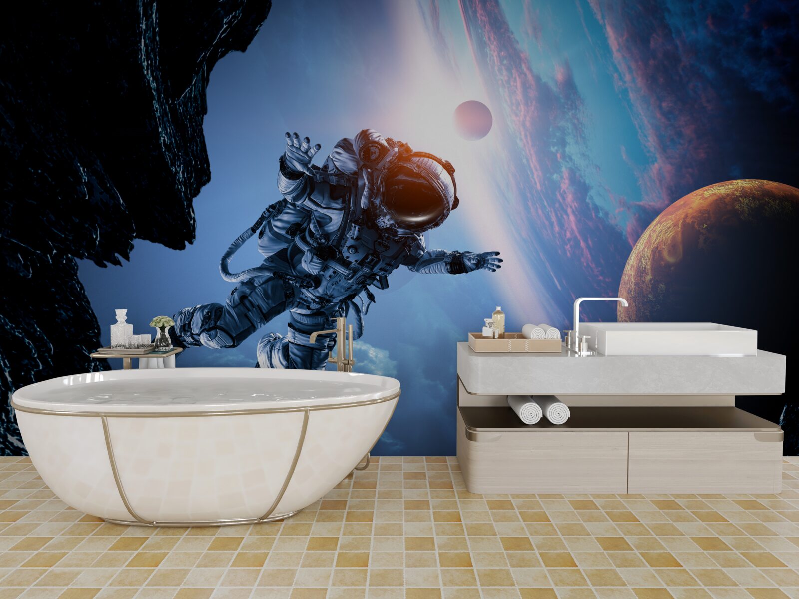 Fototapeta astronauta we wszechświecie