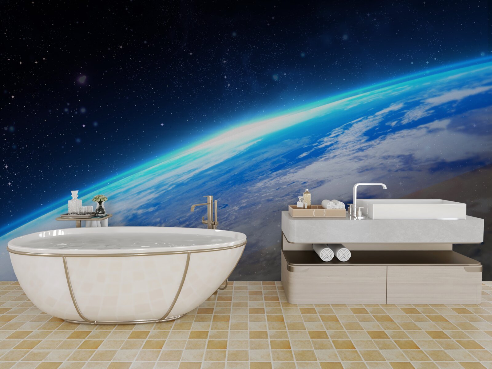 Fototapeta powierzchnia ziemi z kosmosu