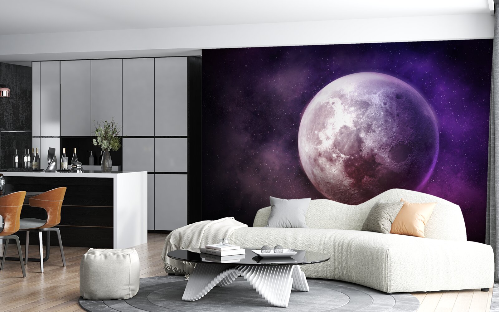 Fototapeta fioletowe niuanse księżyca
