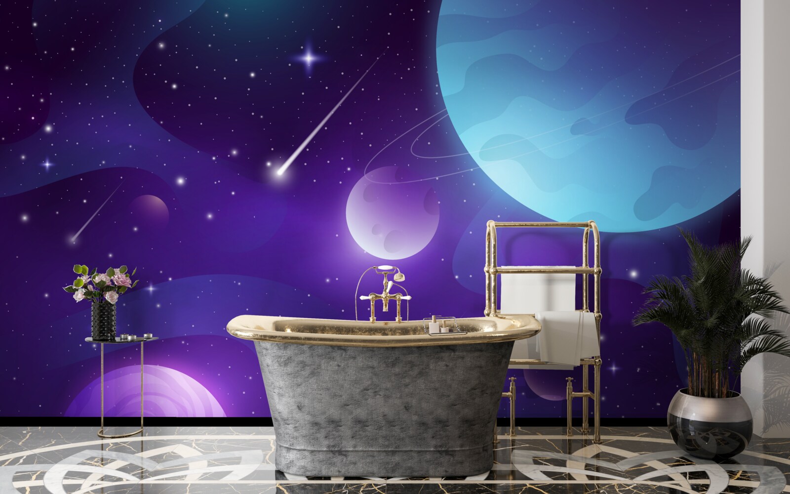 Fototapeta gwiazdy i planety we wszechświecie