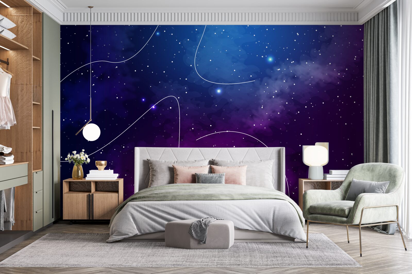 Fototapeta noc pogrążona w kosmicznej ciemności