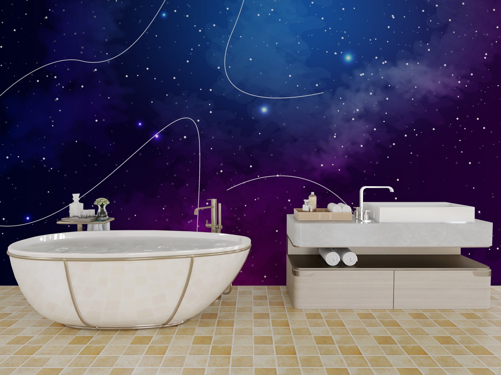 Fototapeta noc pogrążona w kosmicznej ciemności