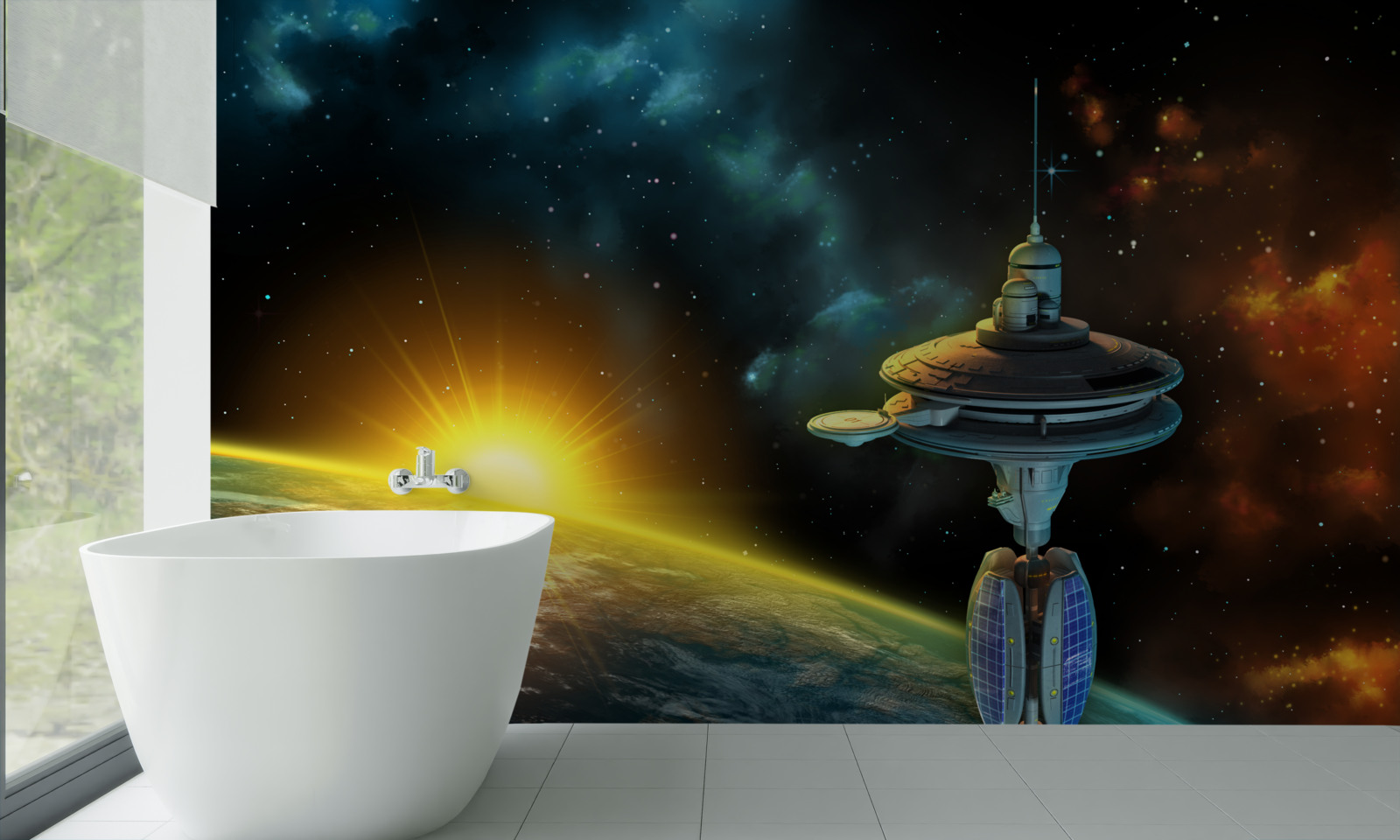 Fototapeta stacja kosmiczna na orbicie