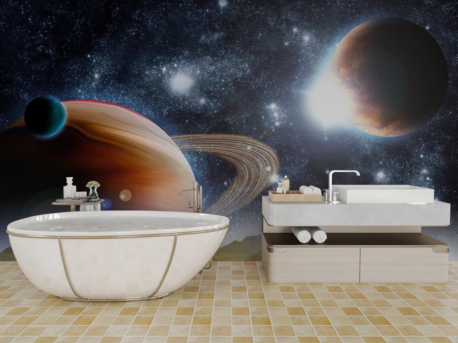 Fototapeta planety kosmiczne