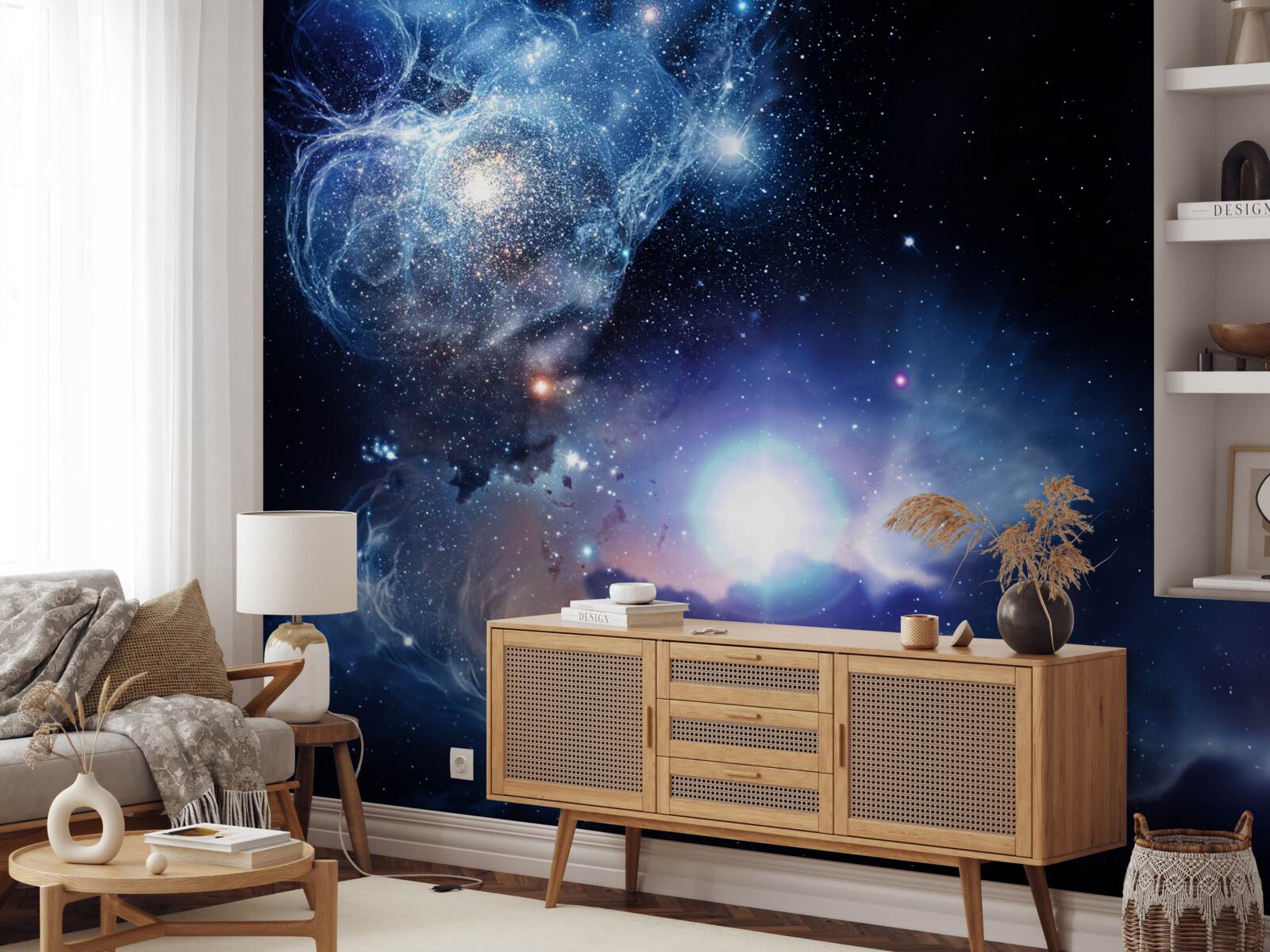 Fototapeta hipnotyzująca świetlista przestrzeń niebiańska