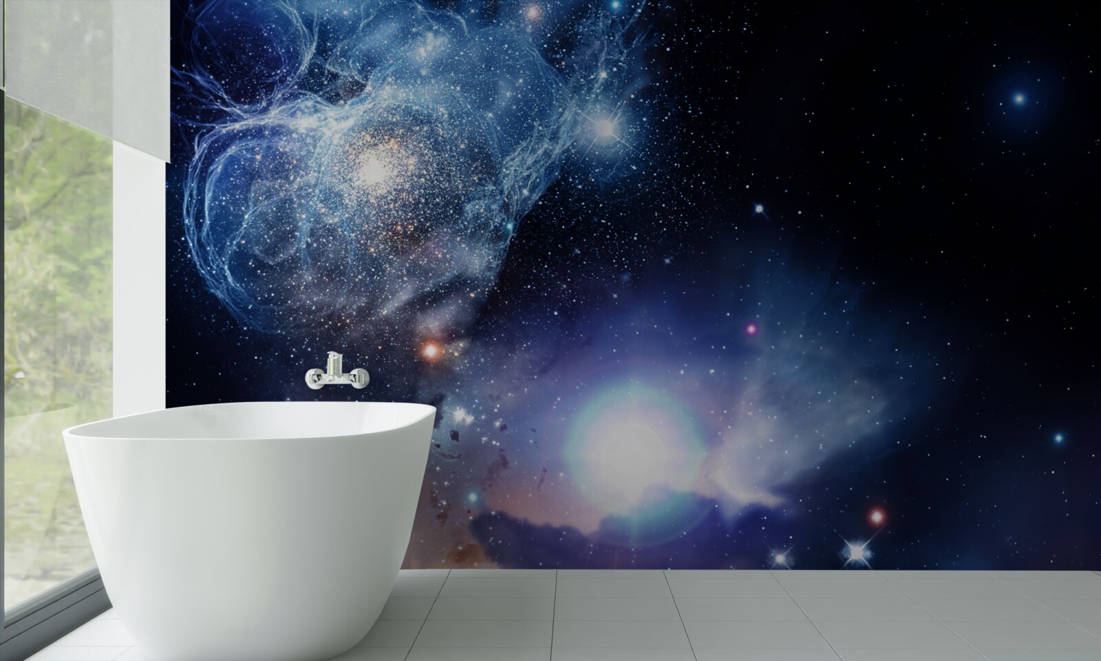 Fototapeta hipnotyzująca świetlista przestrzeń niebiańska