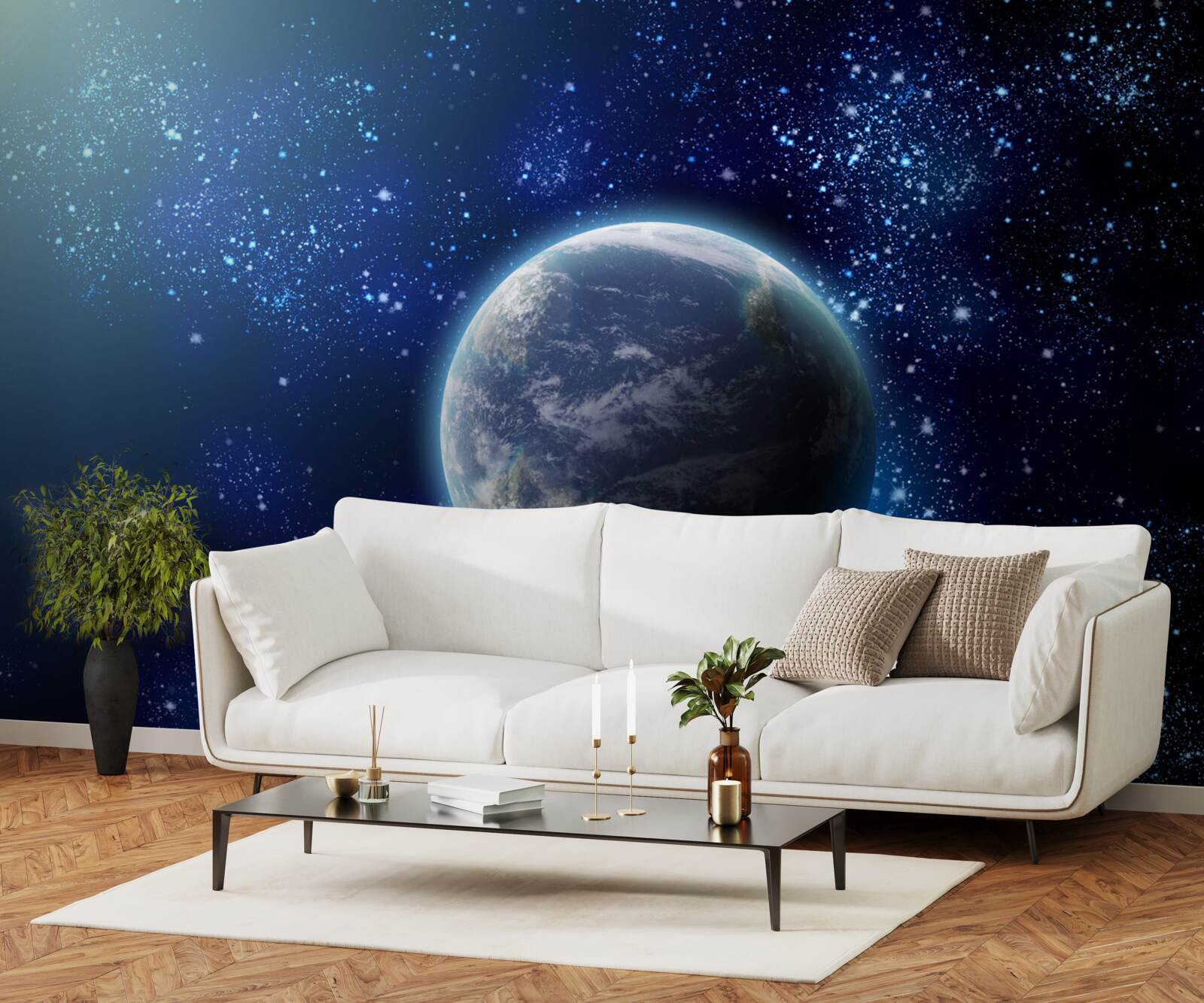 Fototapeta przestrzeń jako tło dla planety