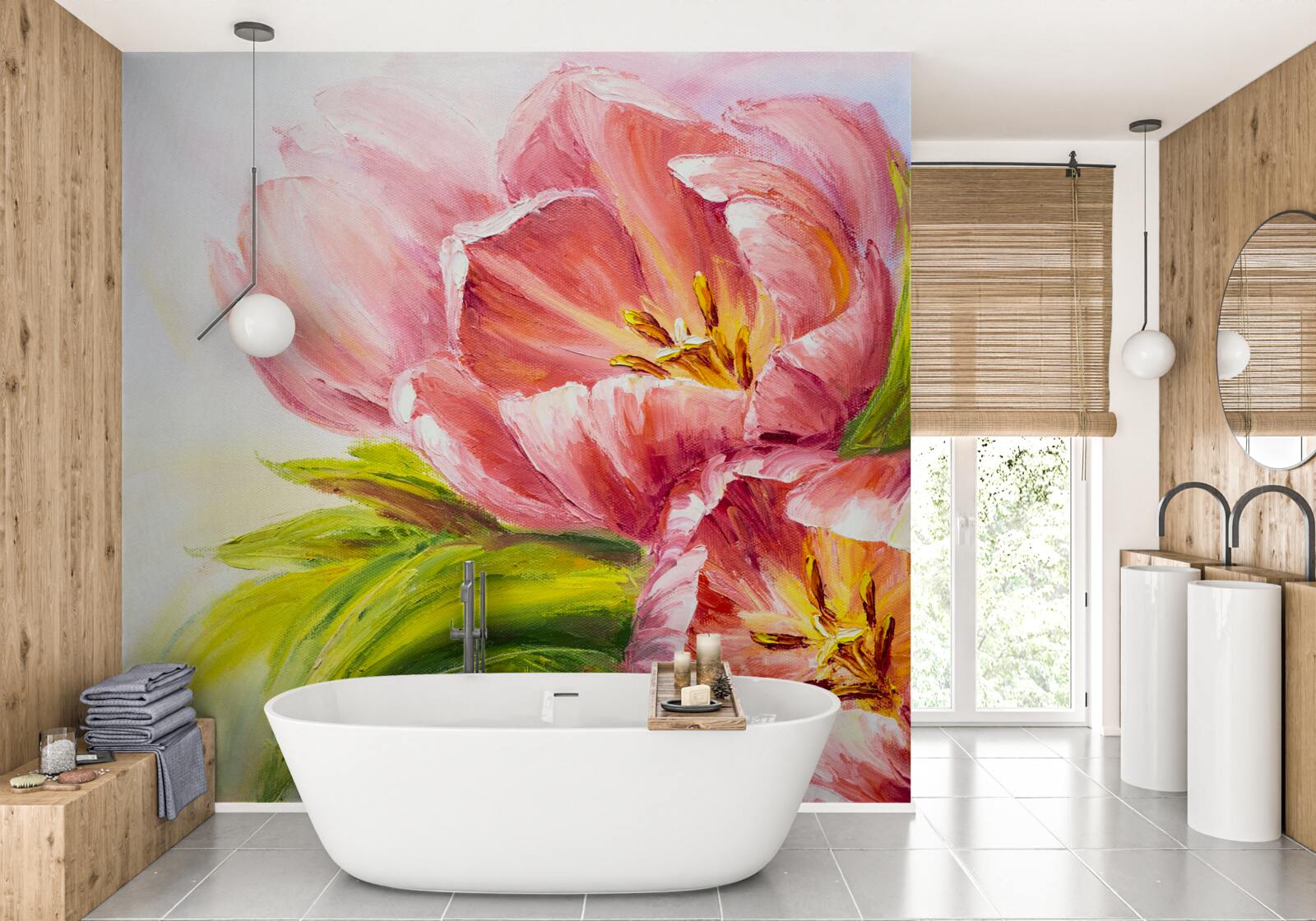 Fototapeta tulipany narysowane z wielkim smakiem i pięknem