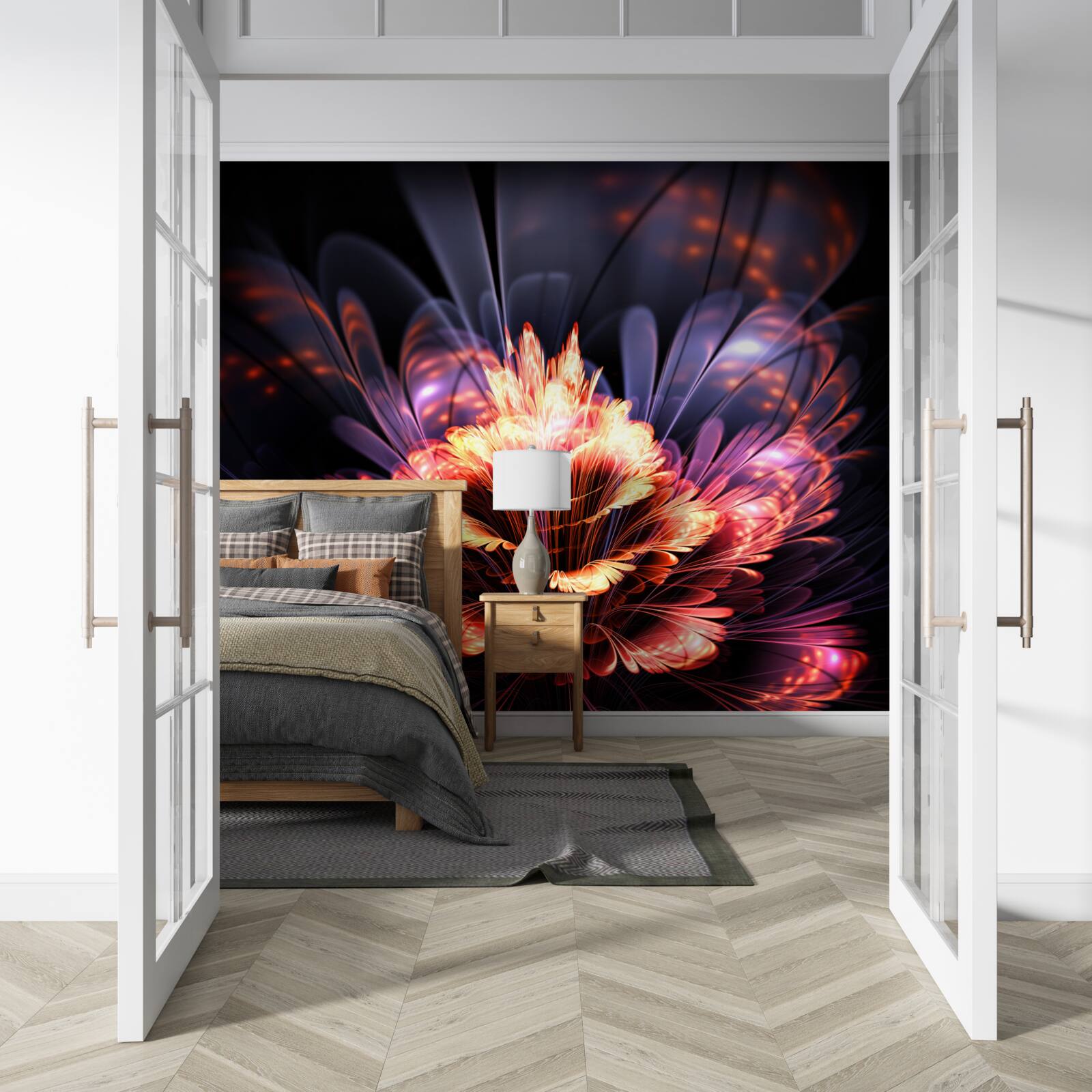 Fototapeta piękny kwiat, który świeci jak płomień