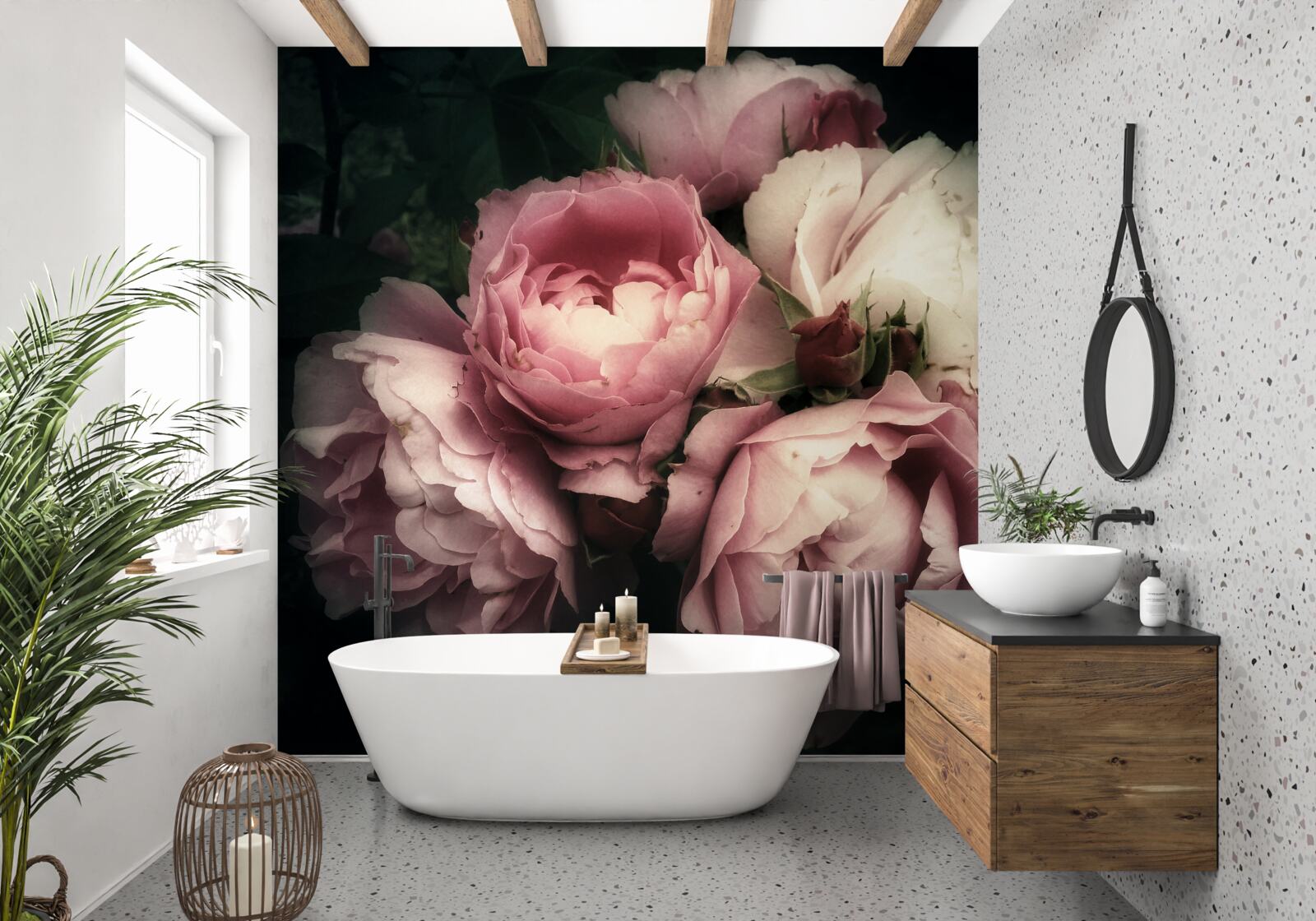 Fototapeta duże różowe róże