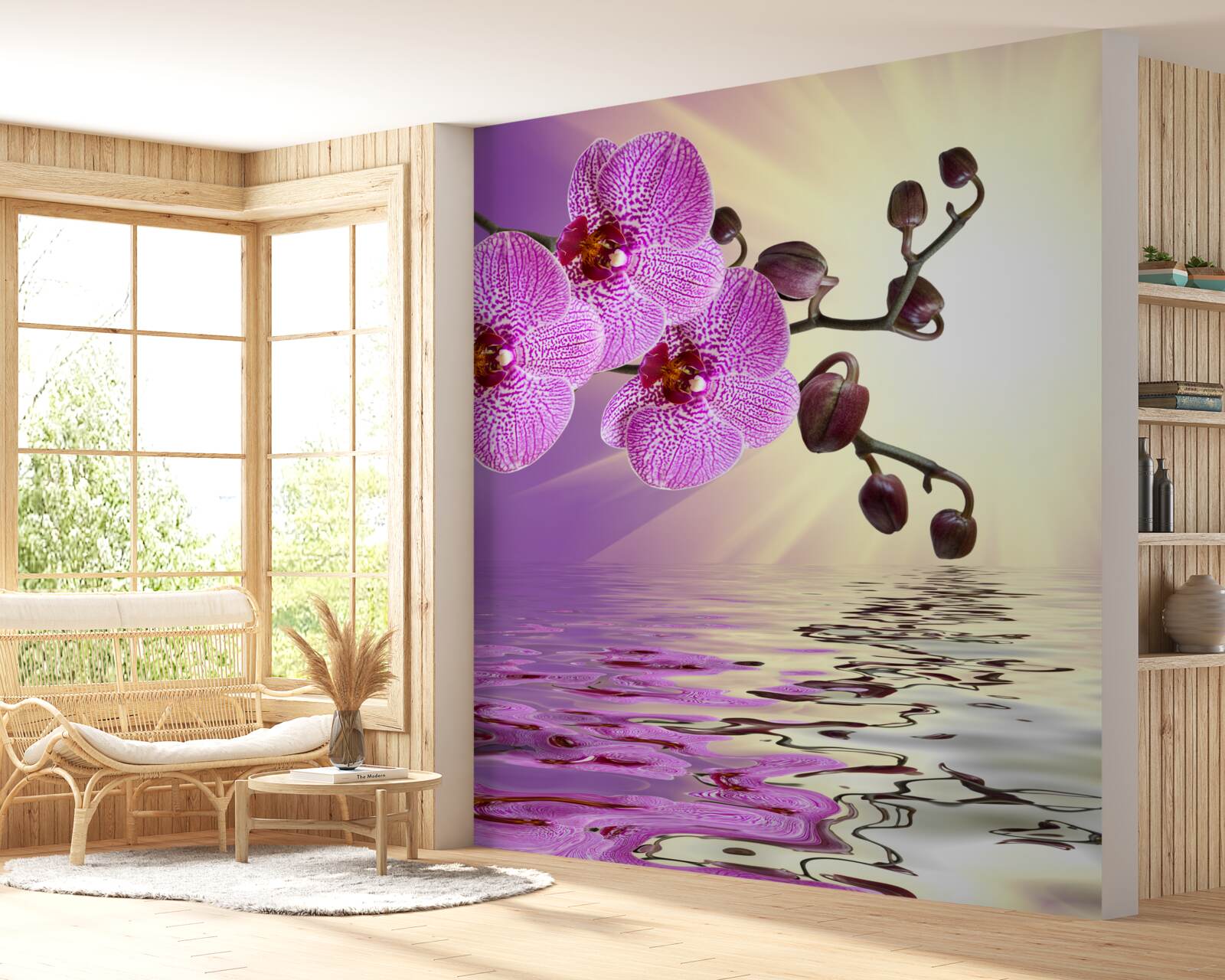 Fototapeta odbicie orchidei w wodzie