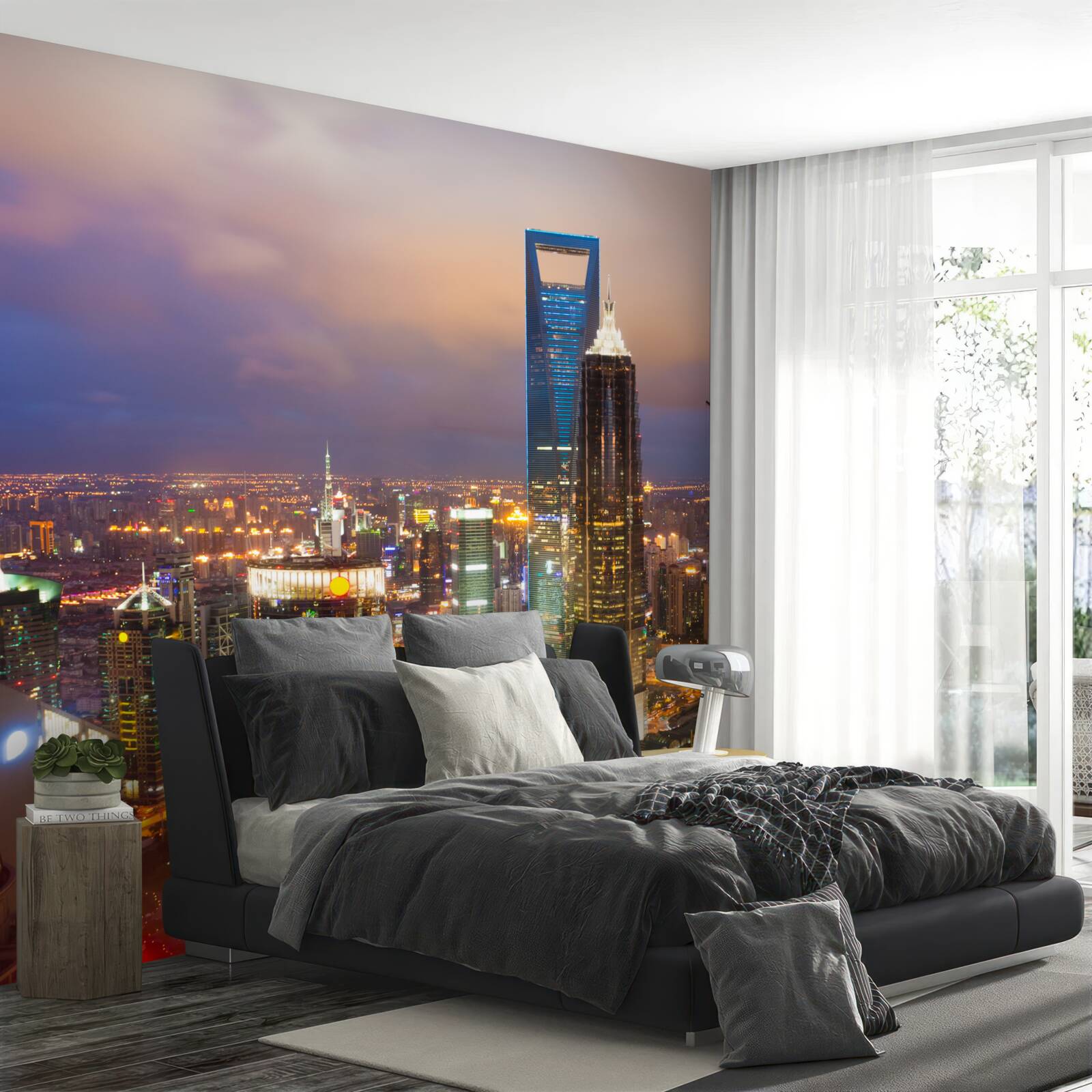 Fototapeta nocne szczyty budynków miejskich