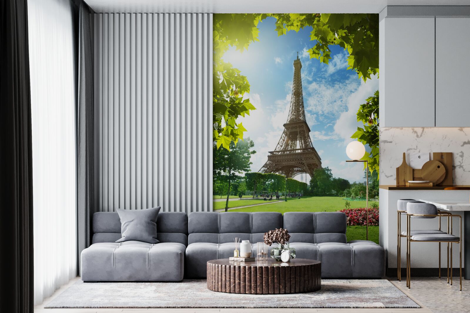 Fototapeta zapierająca dech w piersiach panorama wieży eiffla