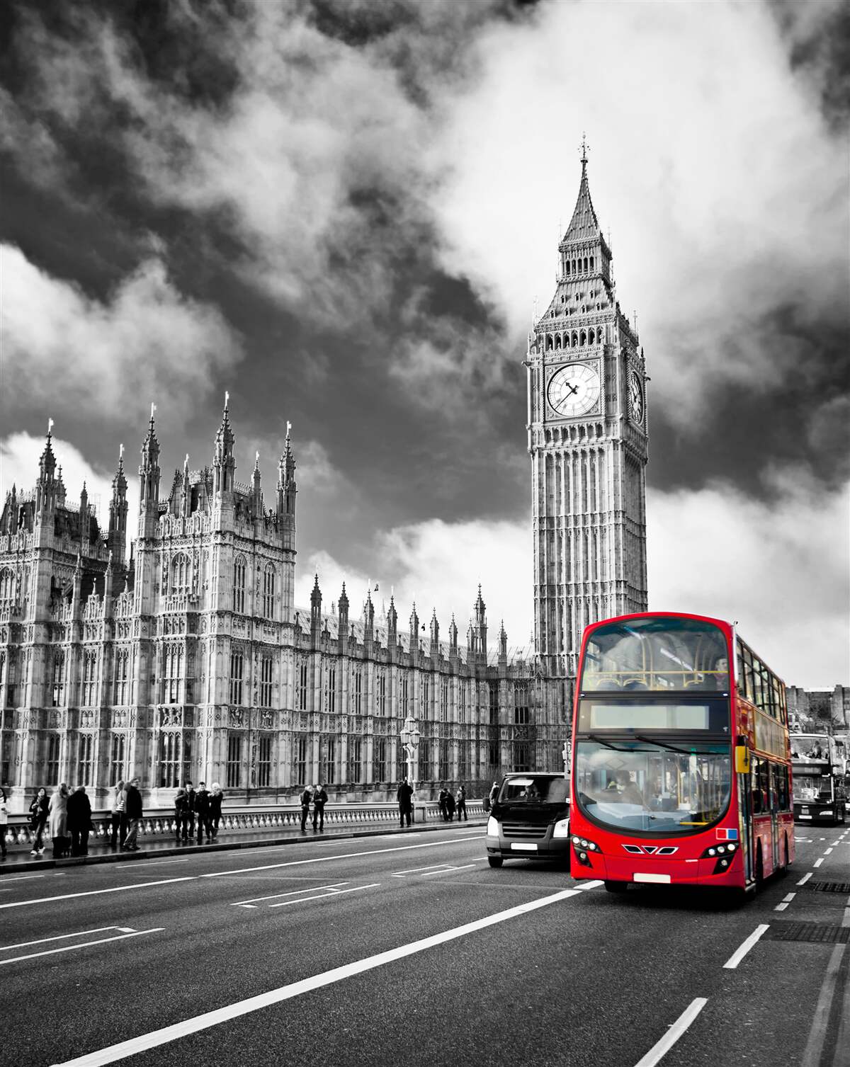 Fototapeta big ben i czerwony autobus