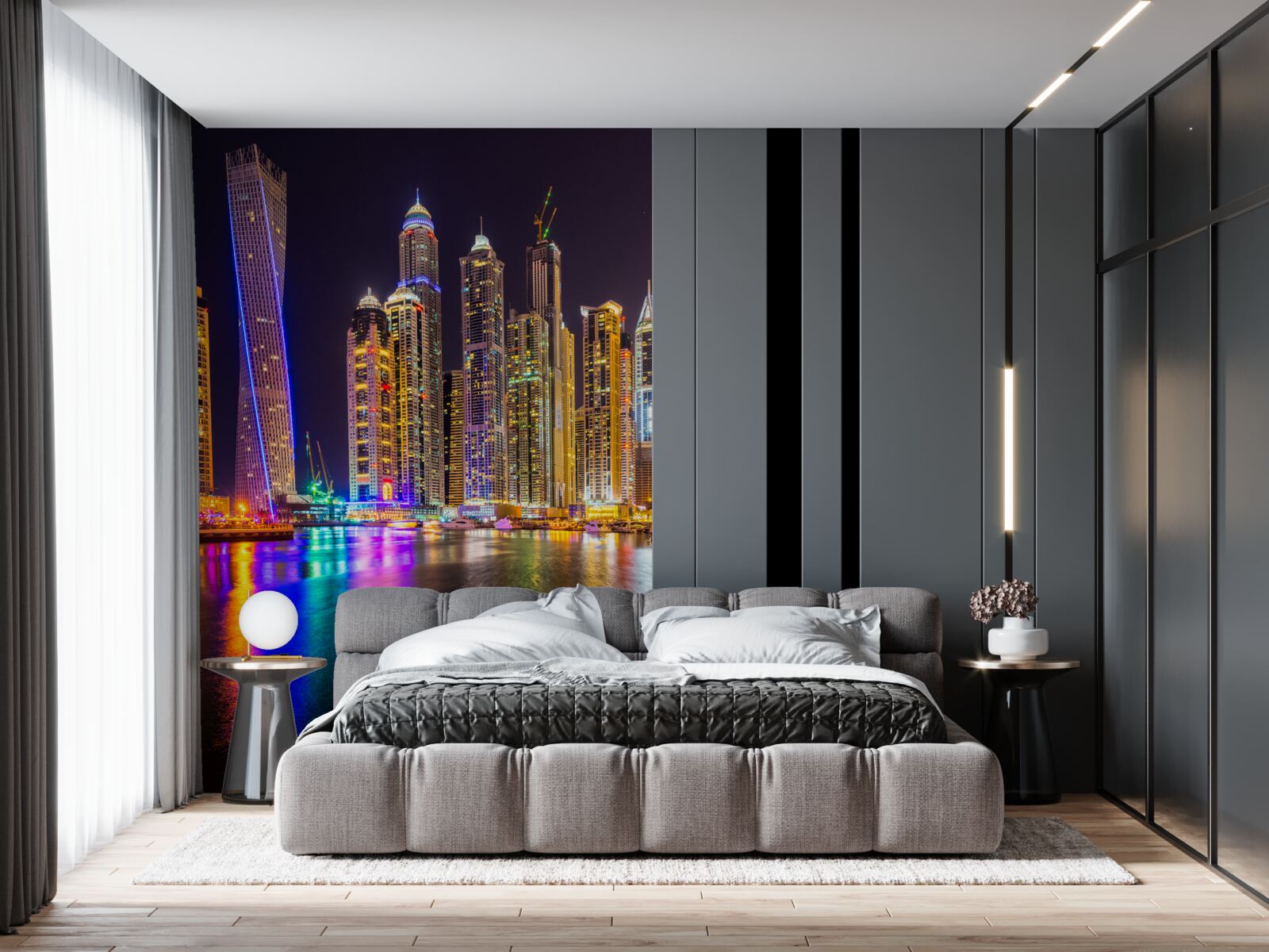 Fototapeta nocne oświetlenie miasta