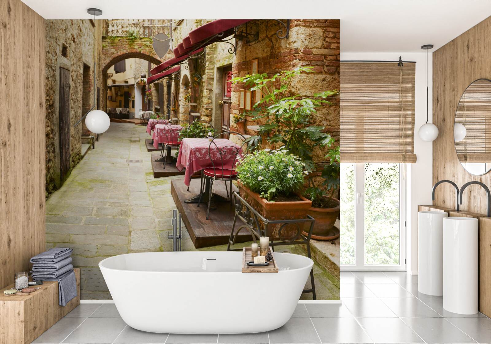 Fototapeta cicha ulica w historycznej części miasta