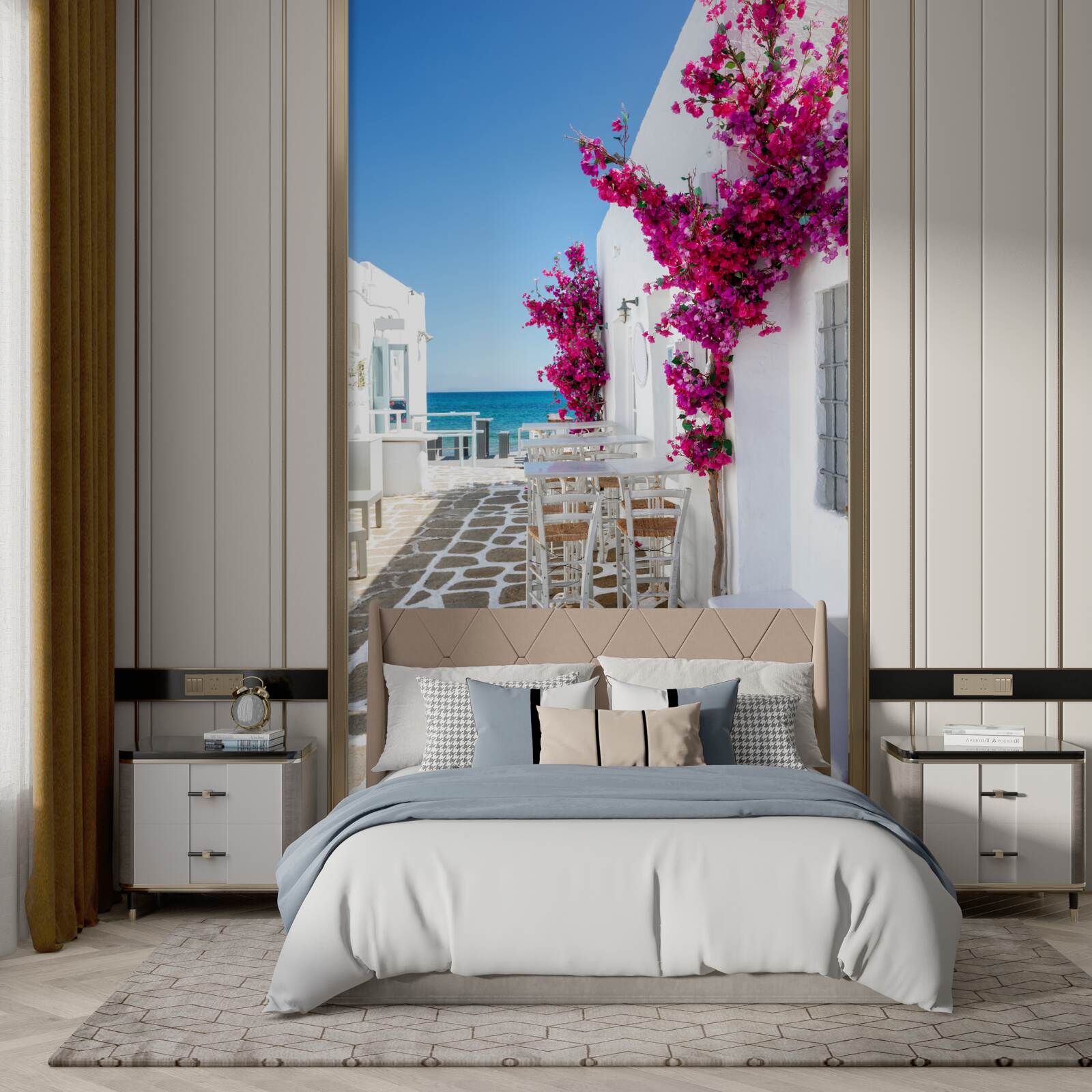 Fototapeta ulica morska pomalowana na biało