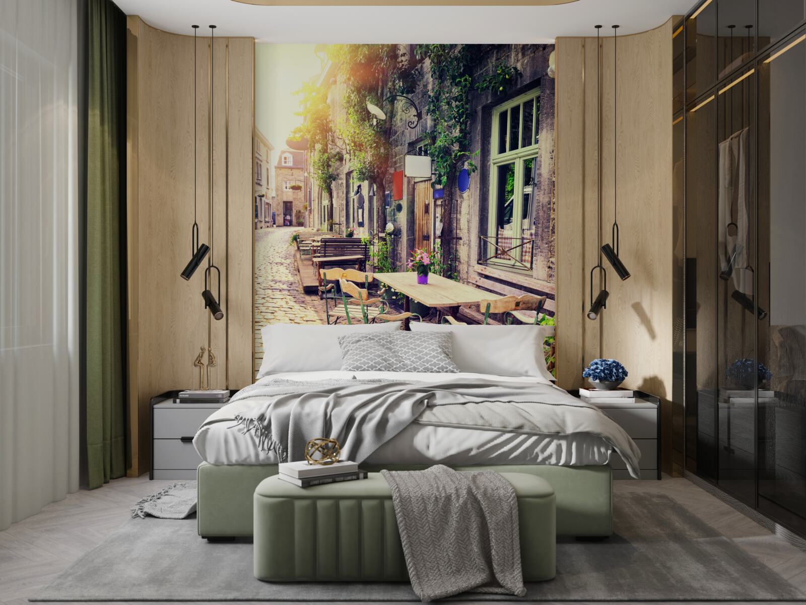 Fototapeta rodzinna kawiarnia z przytulną atmosferą o świcie