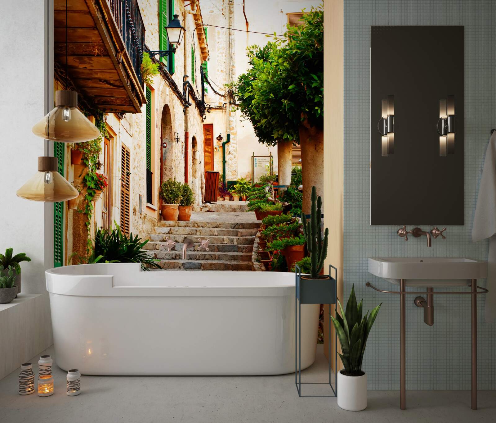 Fototapeta kamienne schody do mieszkań prywatnych