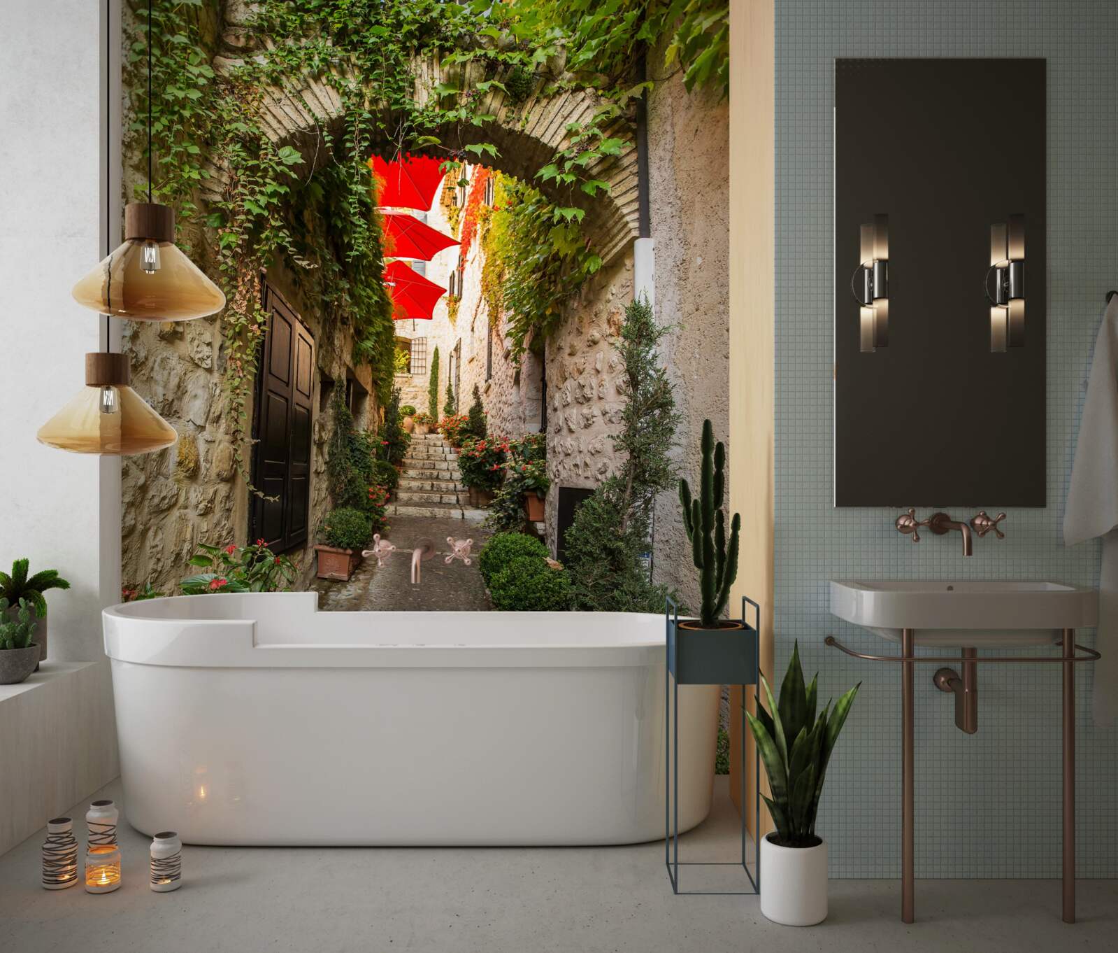 Fototapeta Łuk wykonany z kamienia na starożytnej ulicy