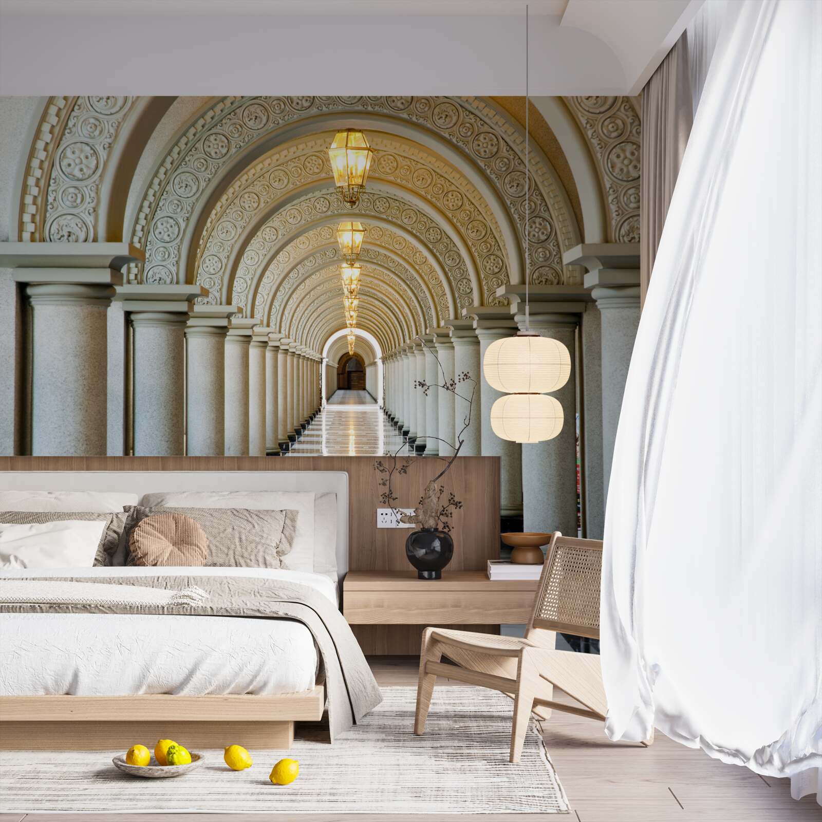 Fototapeta niekończący się rząd marmurowych filarów